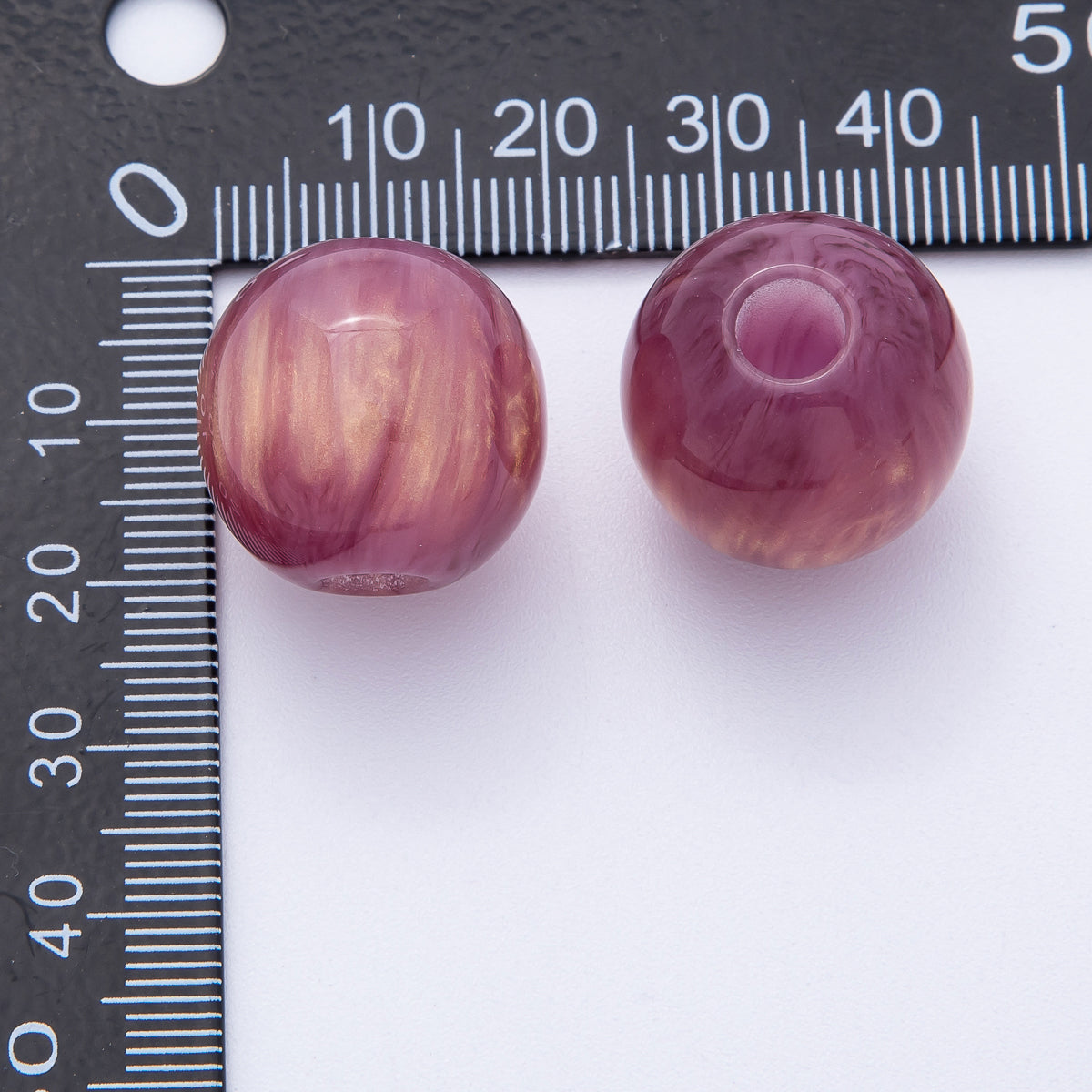 19mm Blue, Red, Black, Green, Brown Acrylic Resin Round Bead | B622 - B625