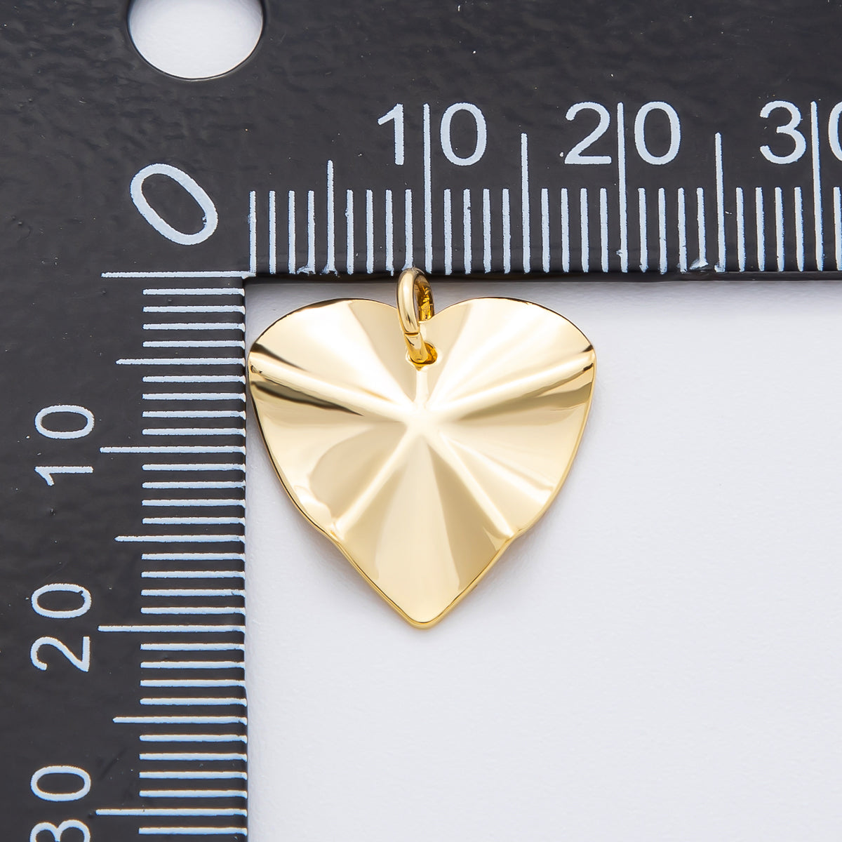 18K Gold Filled 19mm Sunburst Freeform Heart Shape Charm | N-A1973