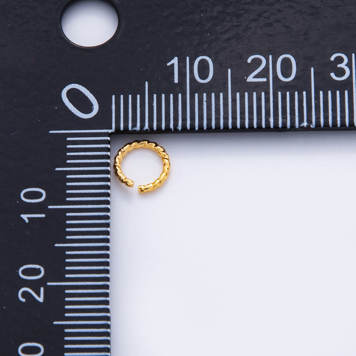 18K Gold Filled 7mm x 1mm Twisted Edged Croissant Jump Ring Findings by Set | Z1599