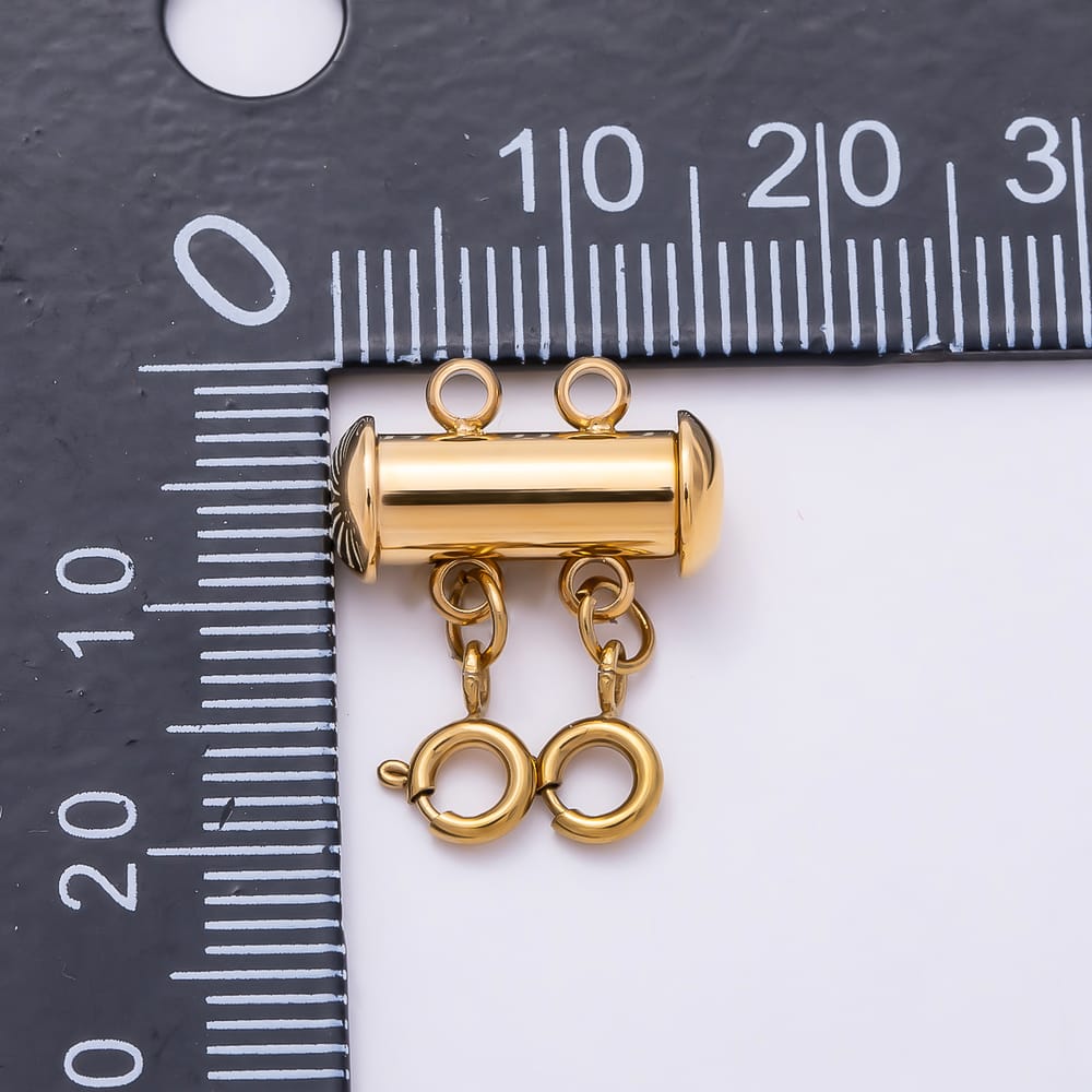 Stainless Steel 20mm 2-Strand Minimalist Round Multi Clasp Detangler Layer Necklace Closure Findings | Findings-00672