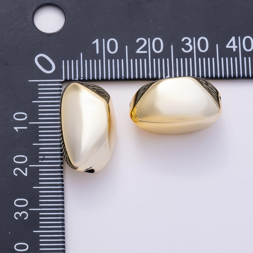 16K Gold Filled 20mm Minimalist Multifaceted Irregular Pebble Nugget Loose Spacer Bead by 10 Pieces | Beads-00636