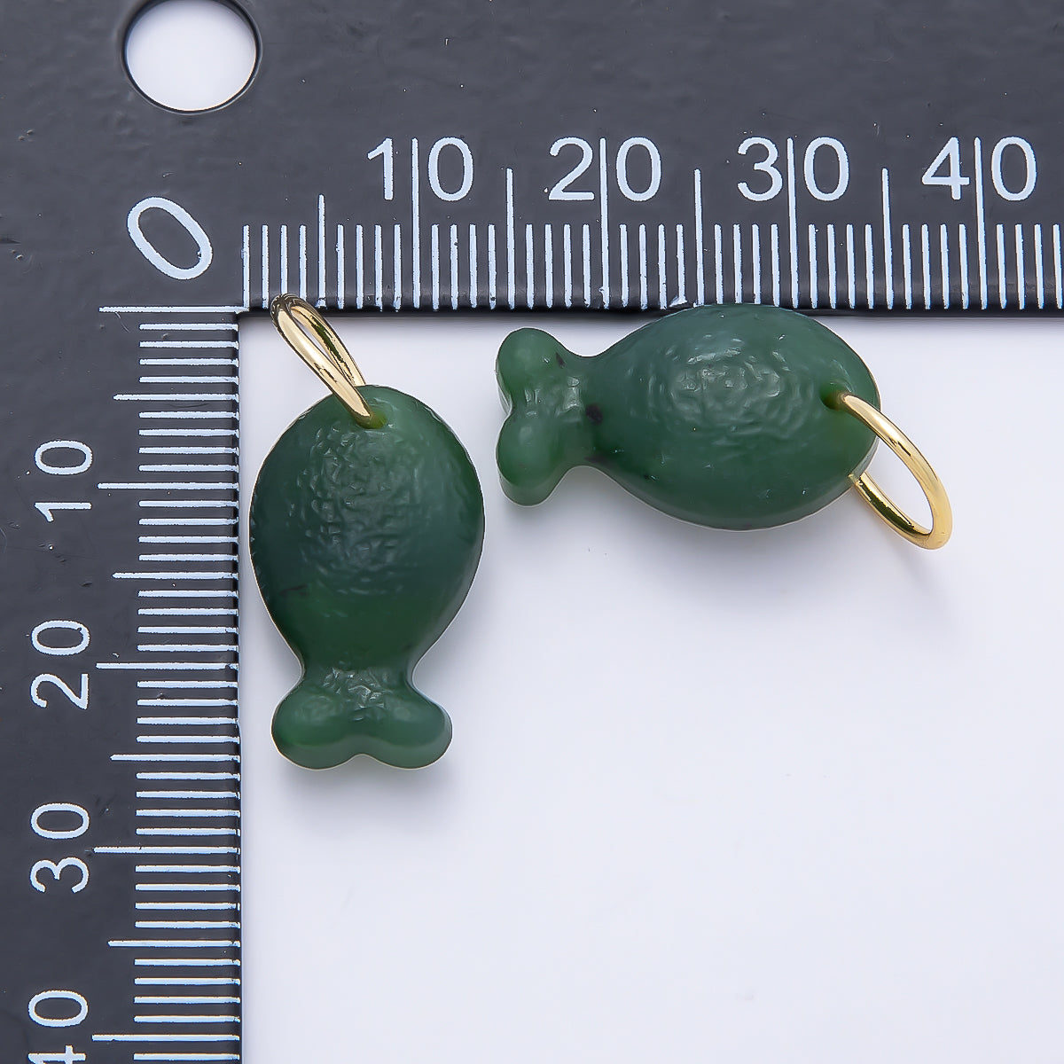 18K Gold Filled 20mm, 30mm, 38mm, 49mm Textured Aventurine Gemstone Animal Charm | Charms-01388 ~ Charms-01391
