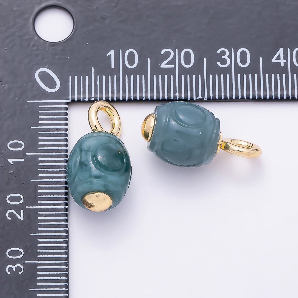 18K Gold Filled 22mm Green Aventurine Gemstone Drop Pendant | Charms-01319