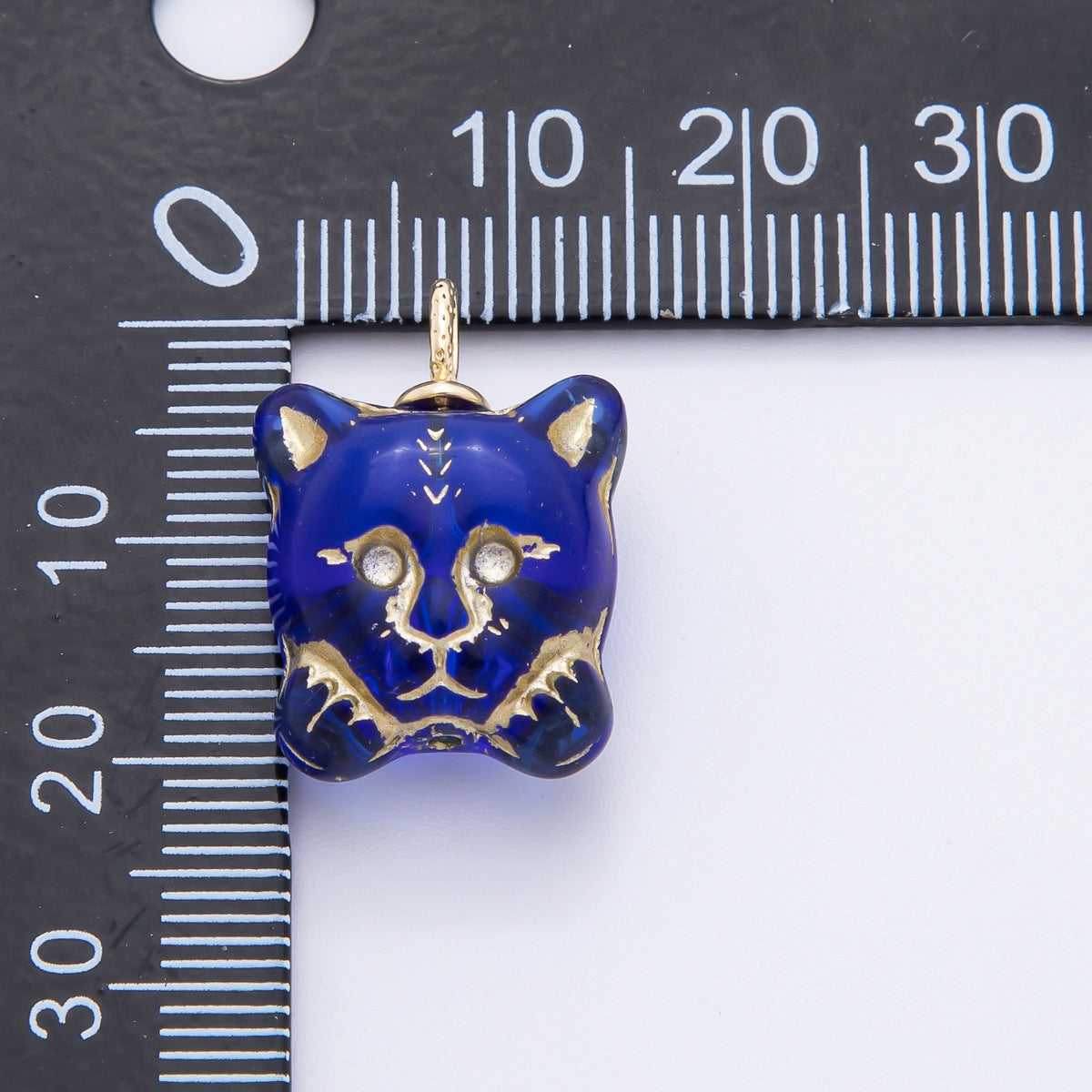 18K Gold Filled 22mm Colorful Czech Beads Small Bear Cub Charm | N235