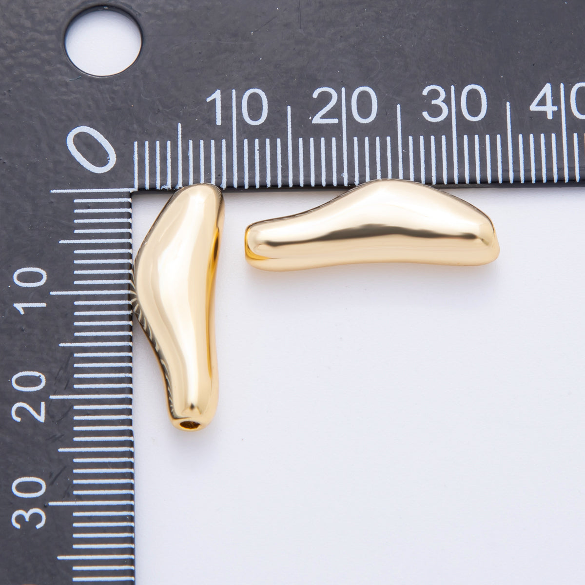 18K Gold Filled 23mm Irregular Tube Bead Spacer | AF-A1073
