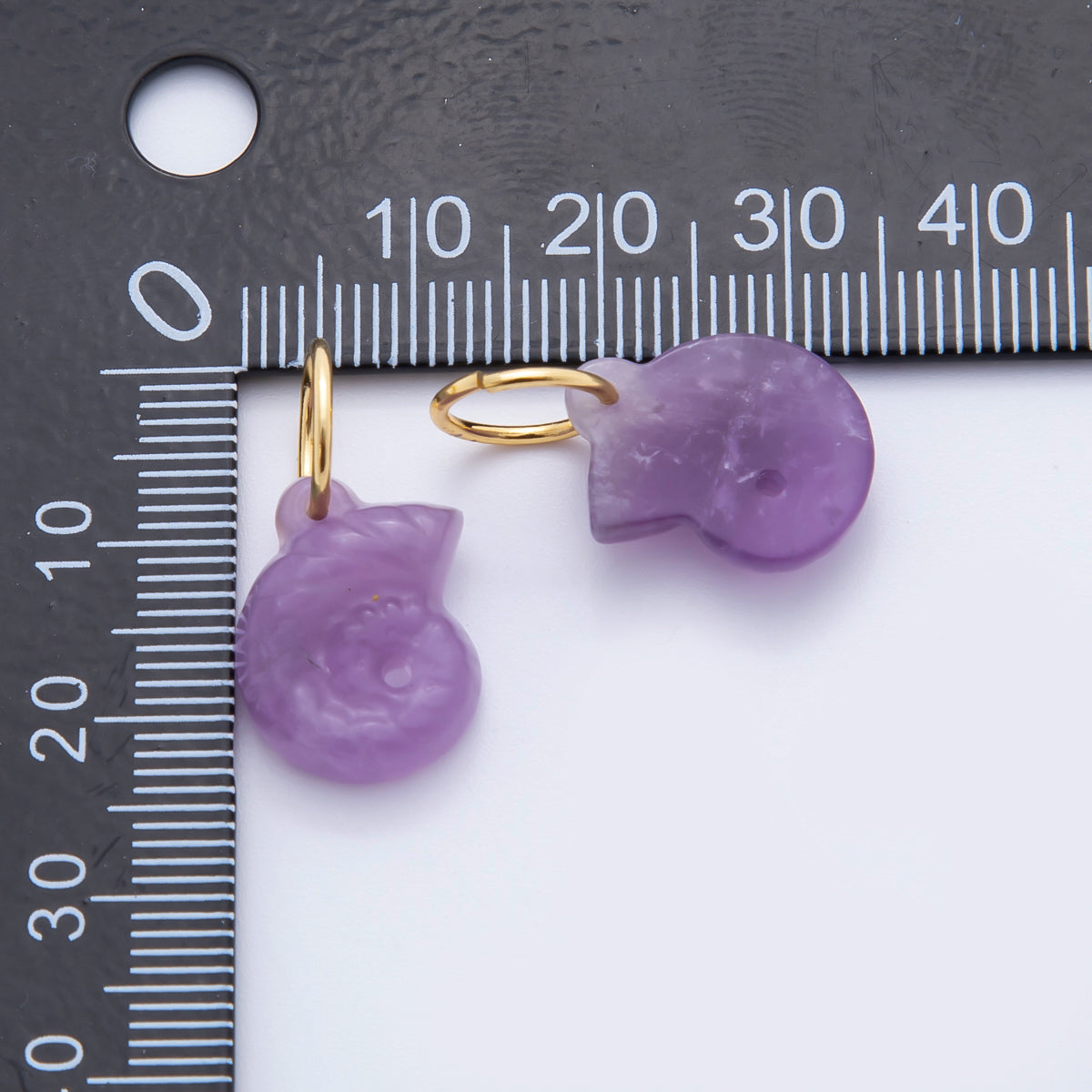 18K Gold Filled Amethyst, Quartz, Labradorite Conch Sea Shell Drop Charm | C548 C606 C612