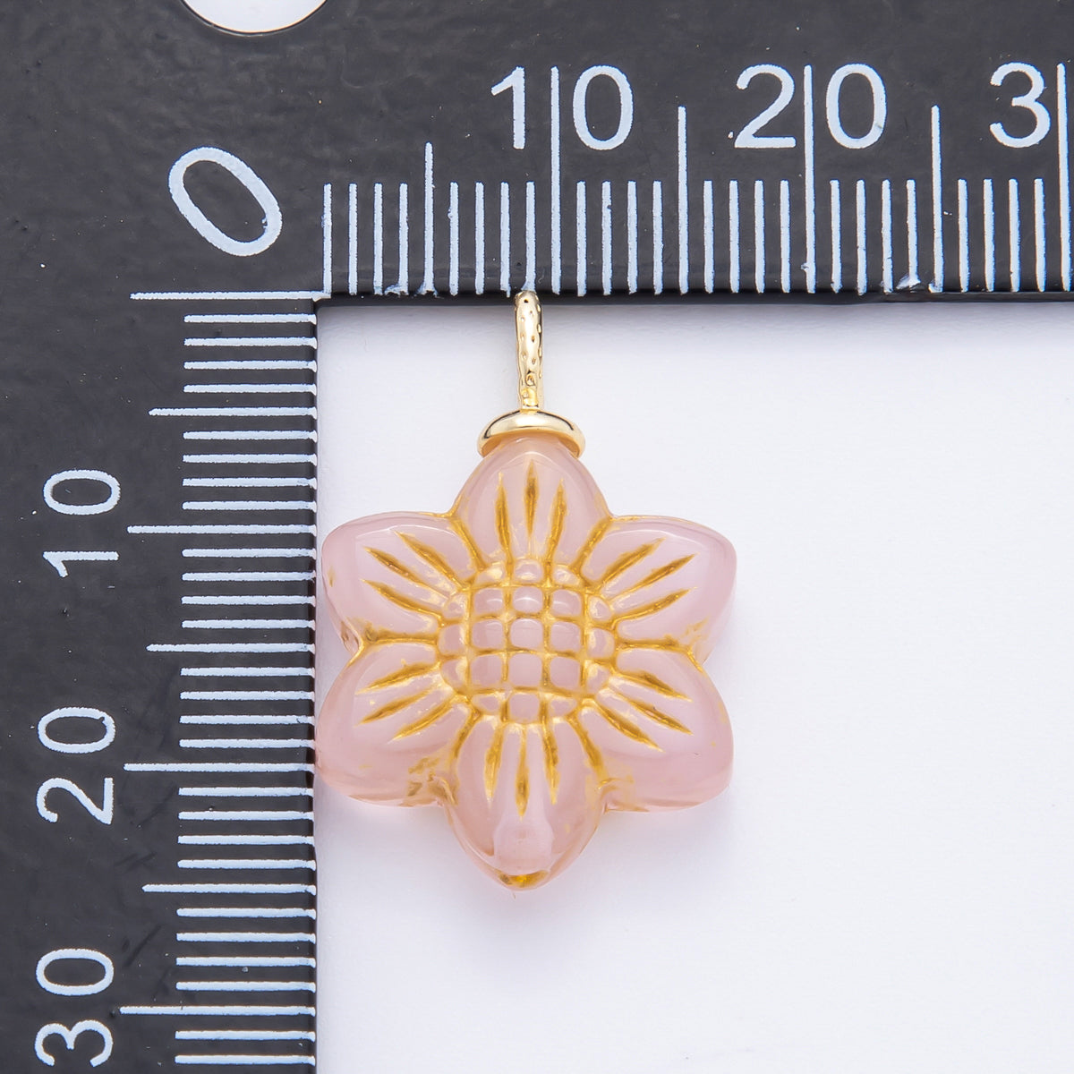 18K Gold Filled Gold Lined Flower Acrylic Drop Charm | E746 - E761