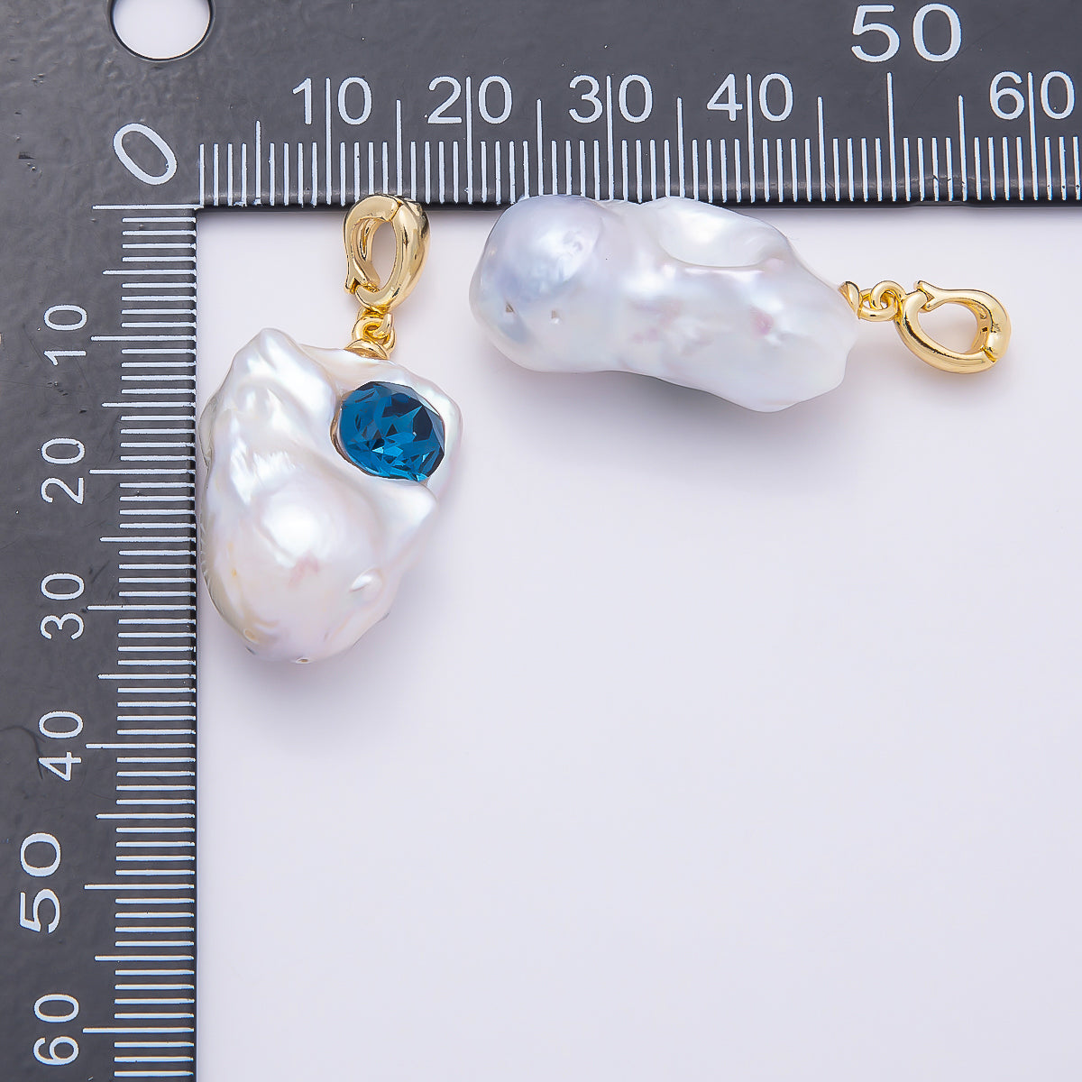 18K Gold Filled 25mm CZ Baroque Freshwater Pearl Pendant | Charms-00938 - Charms-00940