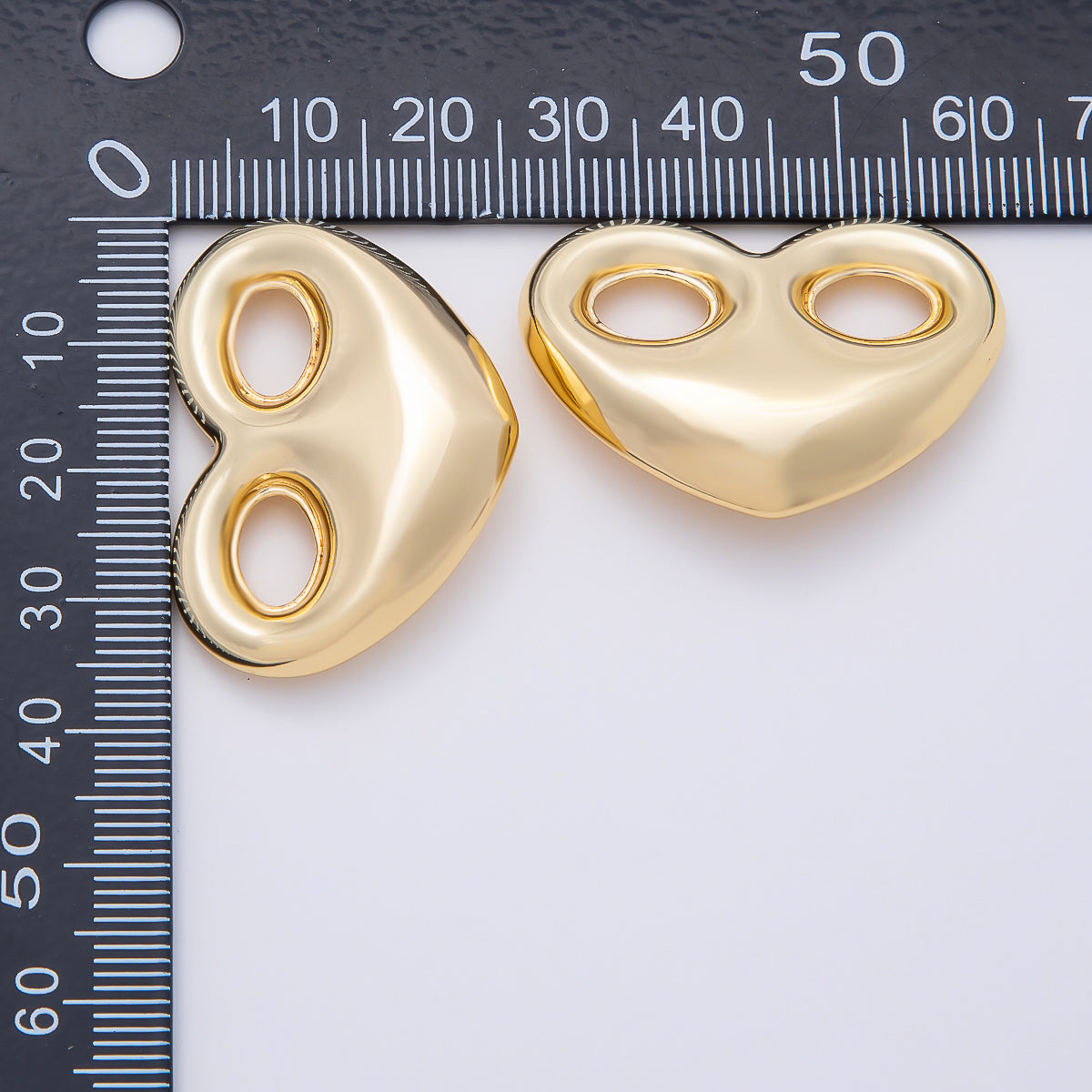 16K Gold Filled 25mm Heart Mariner Chubby Link Finding in Gold & Silver | Findings-00234 Findings-00235