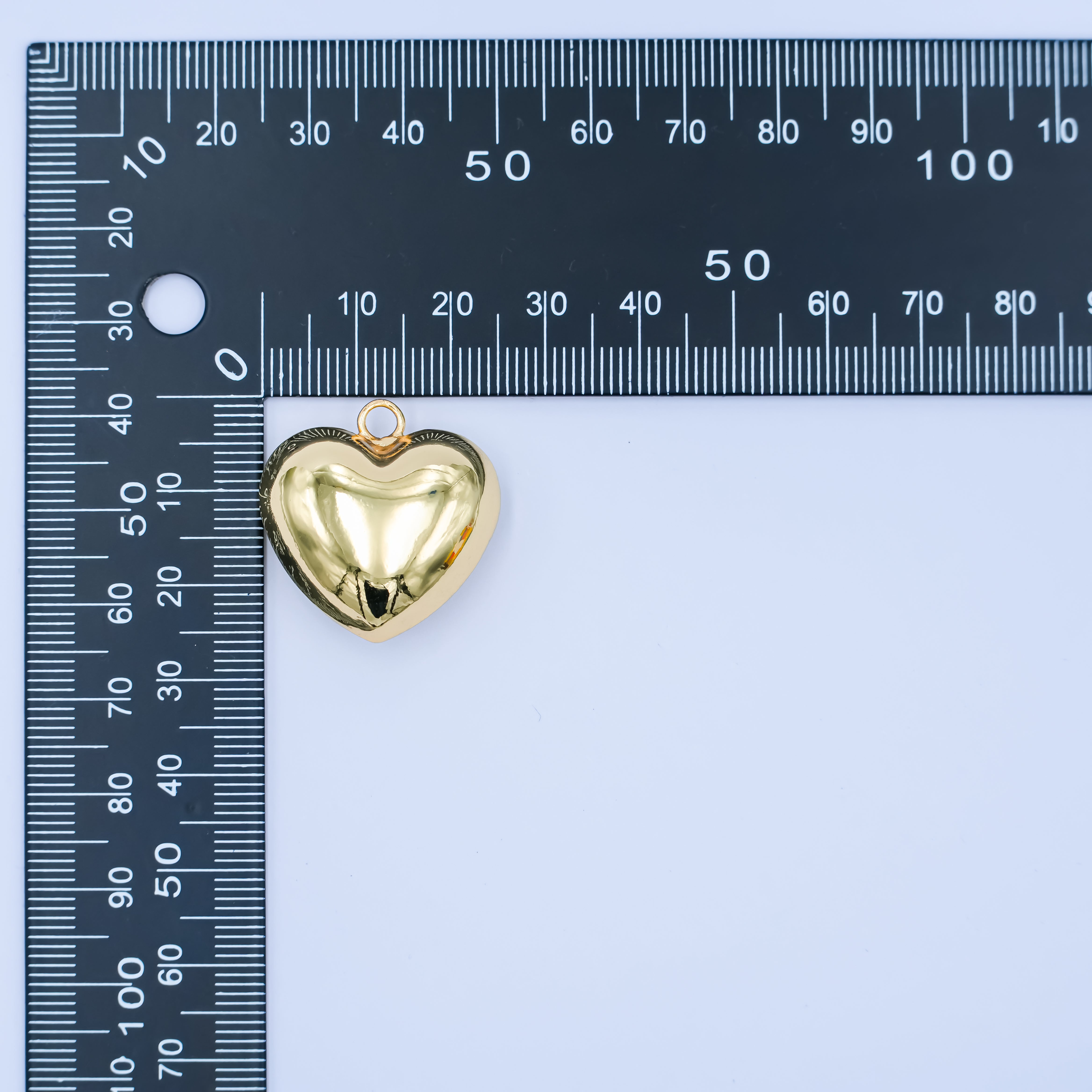 24K Gold Filled Multidimensional 3D Chubby Heart Charm | M180