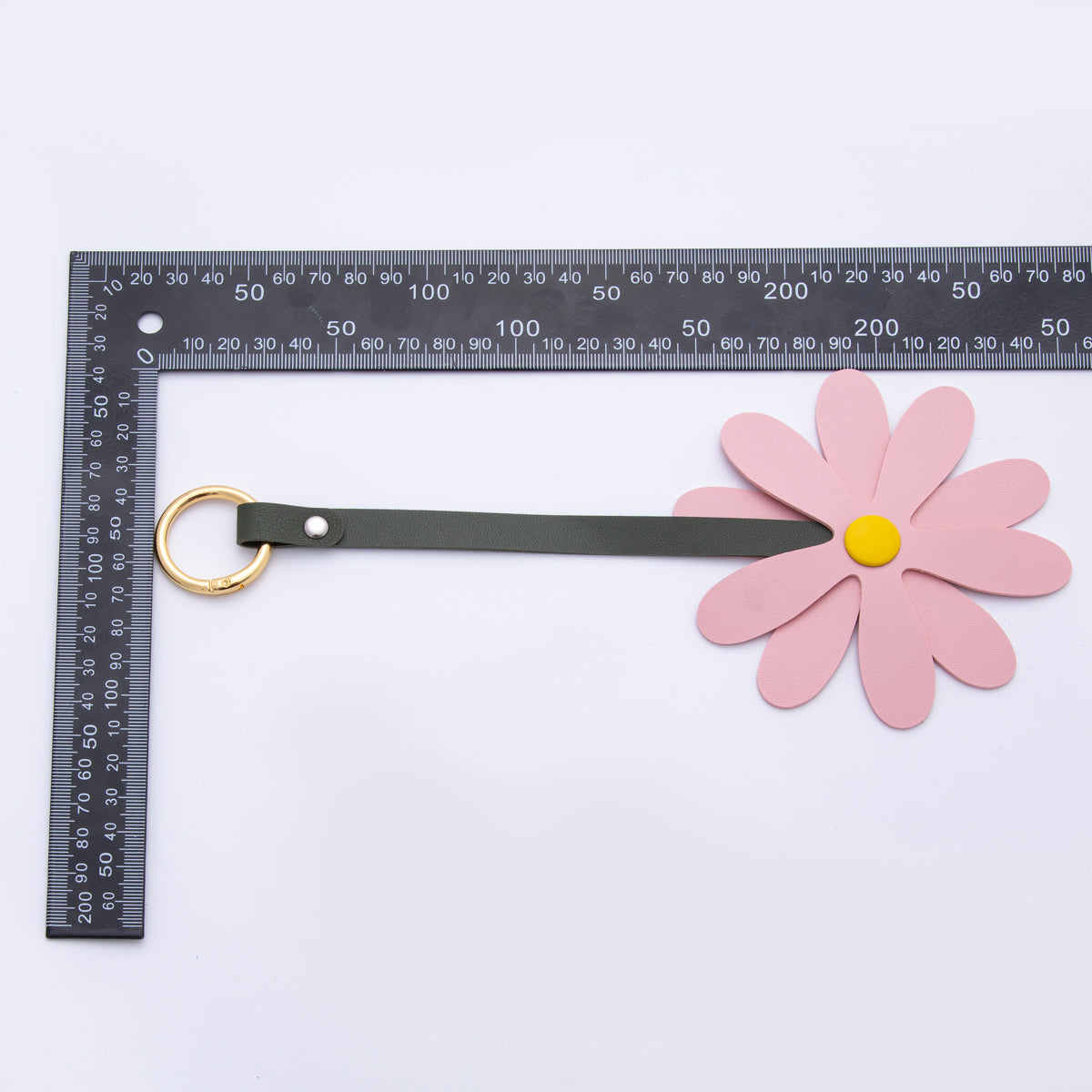Leather Sun Flower Keyring Purse Bag Backpack Charm Flower Accessory WB-00012
