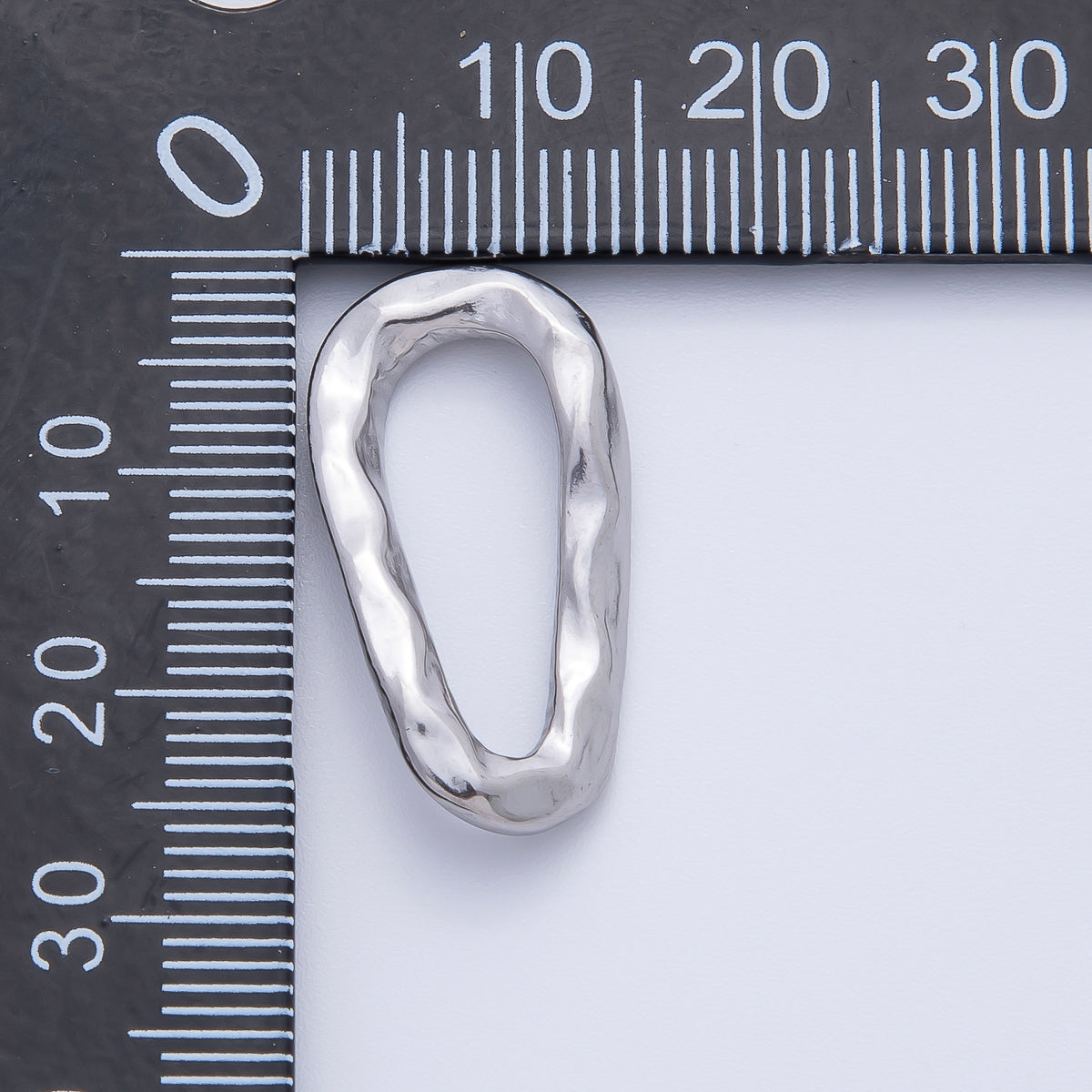 18K Gold Plated 26mm Geometrical Hammered Teardrop Finding in Gold & Silver | Z1431