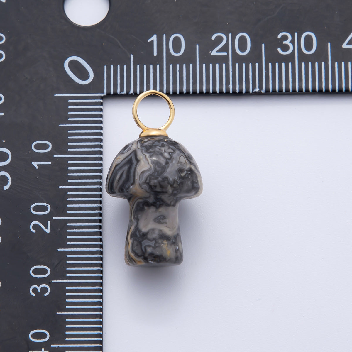 18K Gold Filled Natural Gemstone Mushroom Drop Charm | E404 - E416