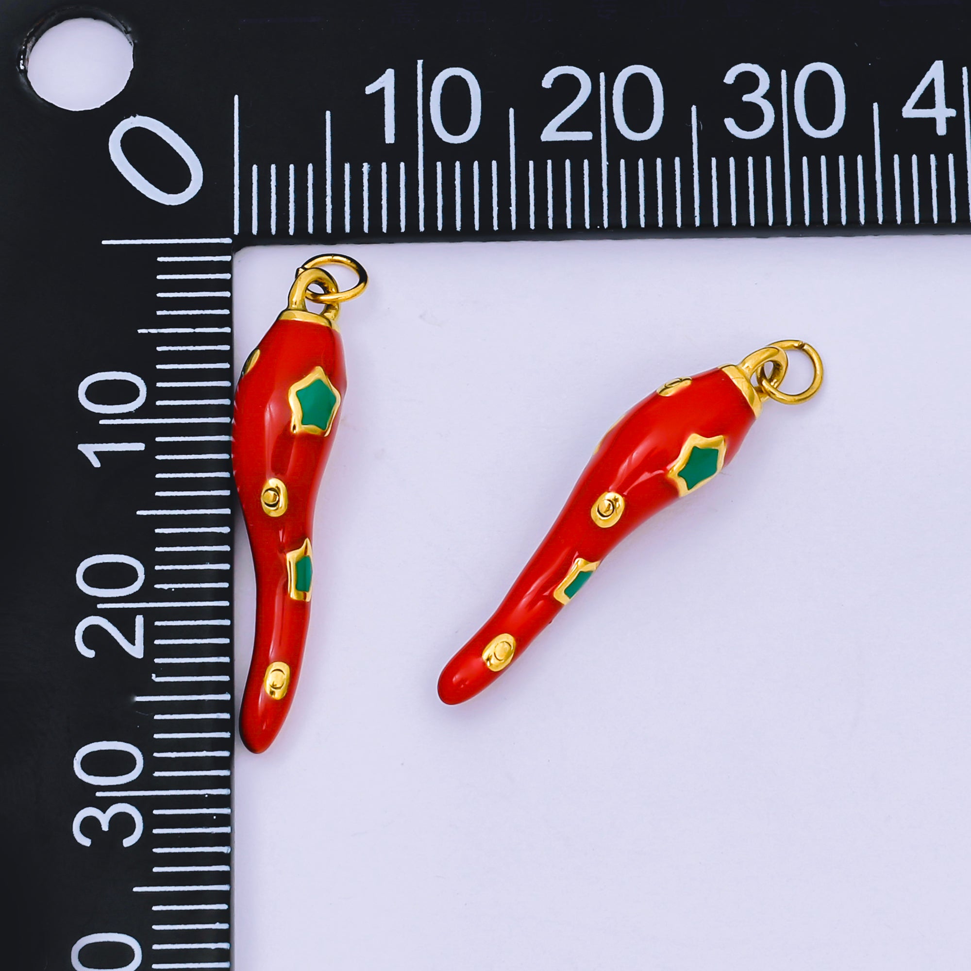 Stainless Steel 26mm Enamel Art Red Hot Chili Charm | J-516