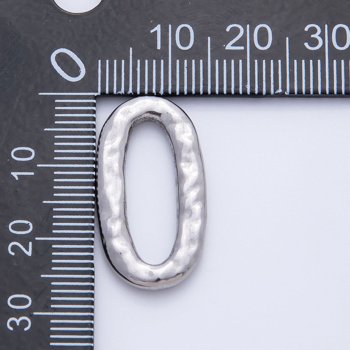 18K Gold Plated 26mm Hammered Long Oval Finding in Gold & Silver | Z1433