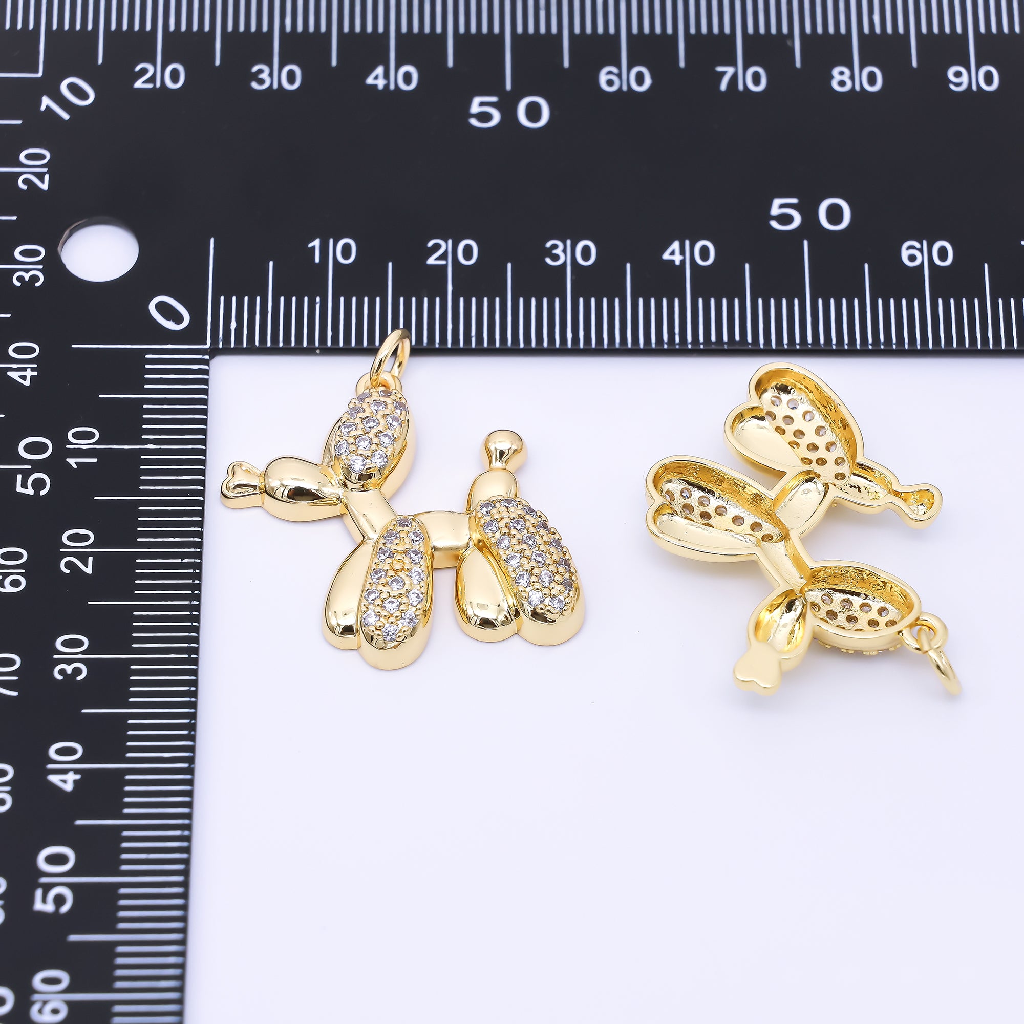 24K Gold Filled 28mm Micro Paved CZ Pinata Party Horse Balloon Charm | AF1307