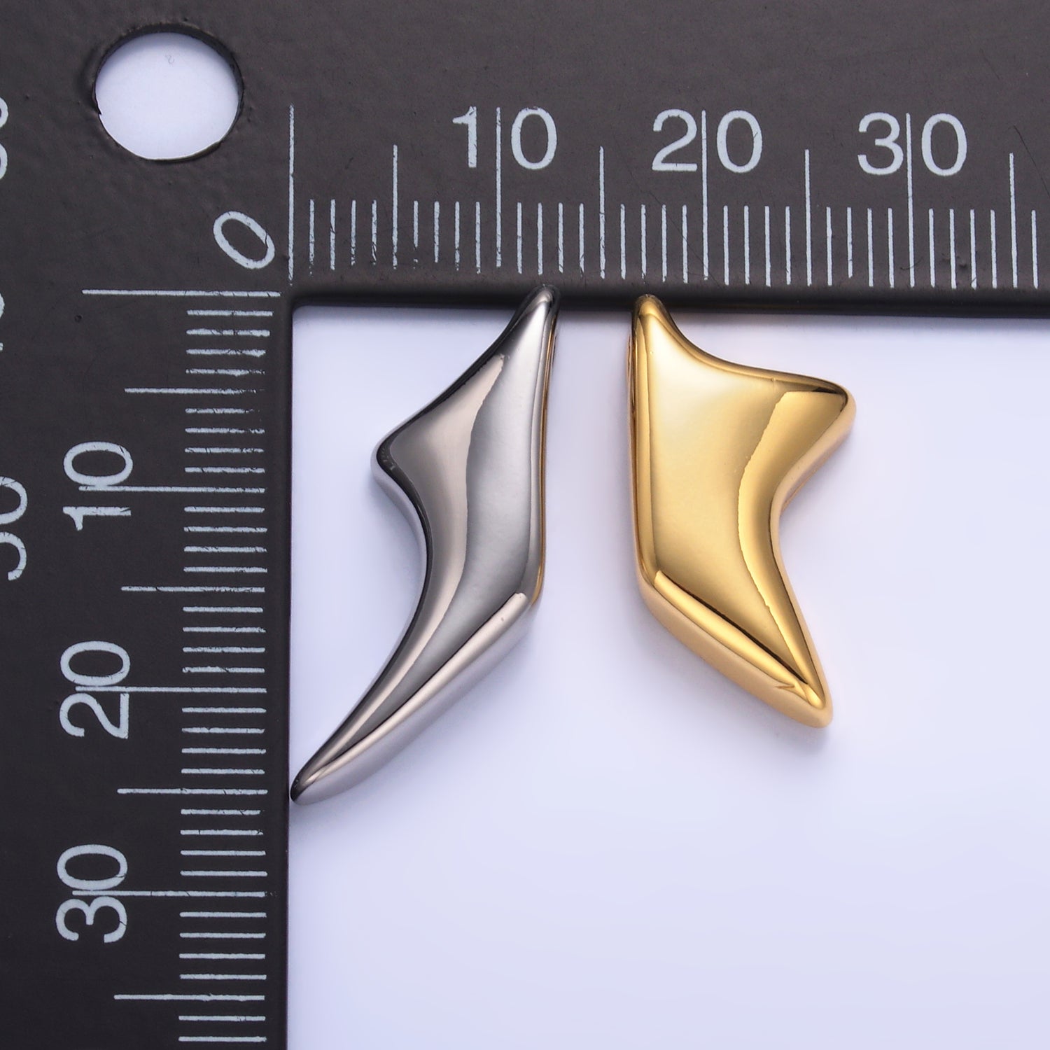 24K Gold Filled Geometric Star Mixed Metal Slide Charm Set | W823