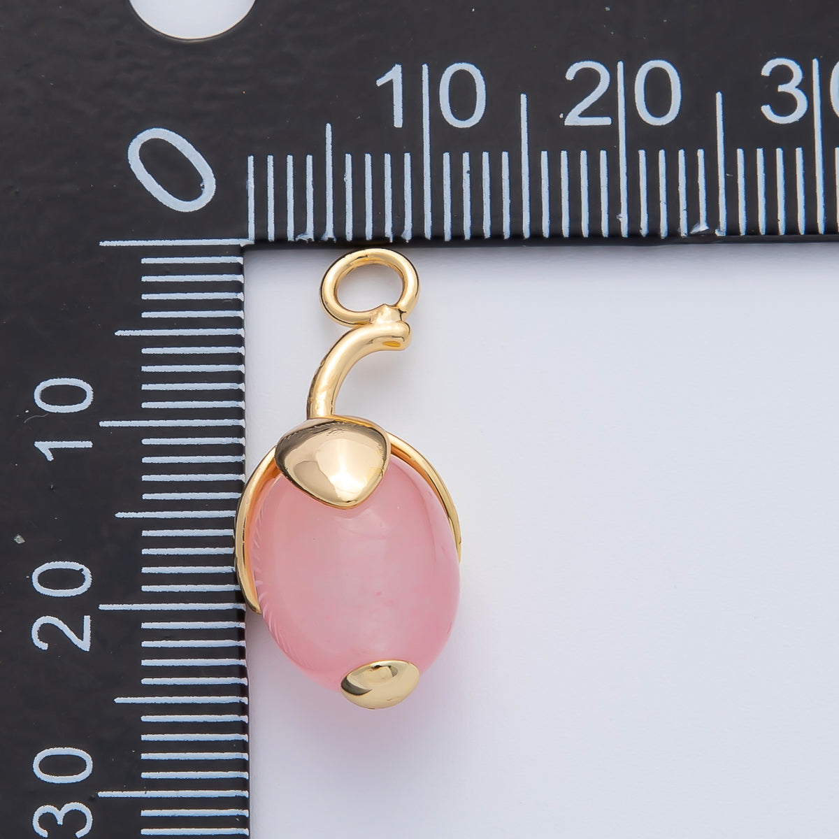 18K Gold Filled 27mm Aquamarine, Carnelian, Aventurine Natural Gemstone Fruit Drop Charm | AF1441 ~ AF1443