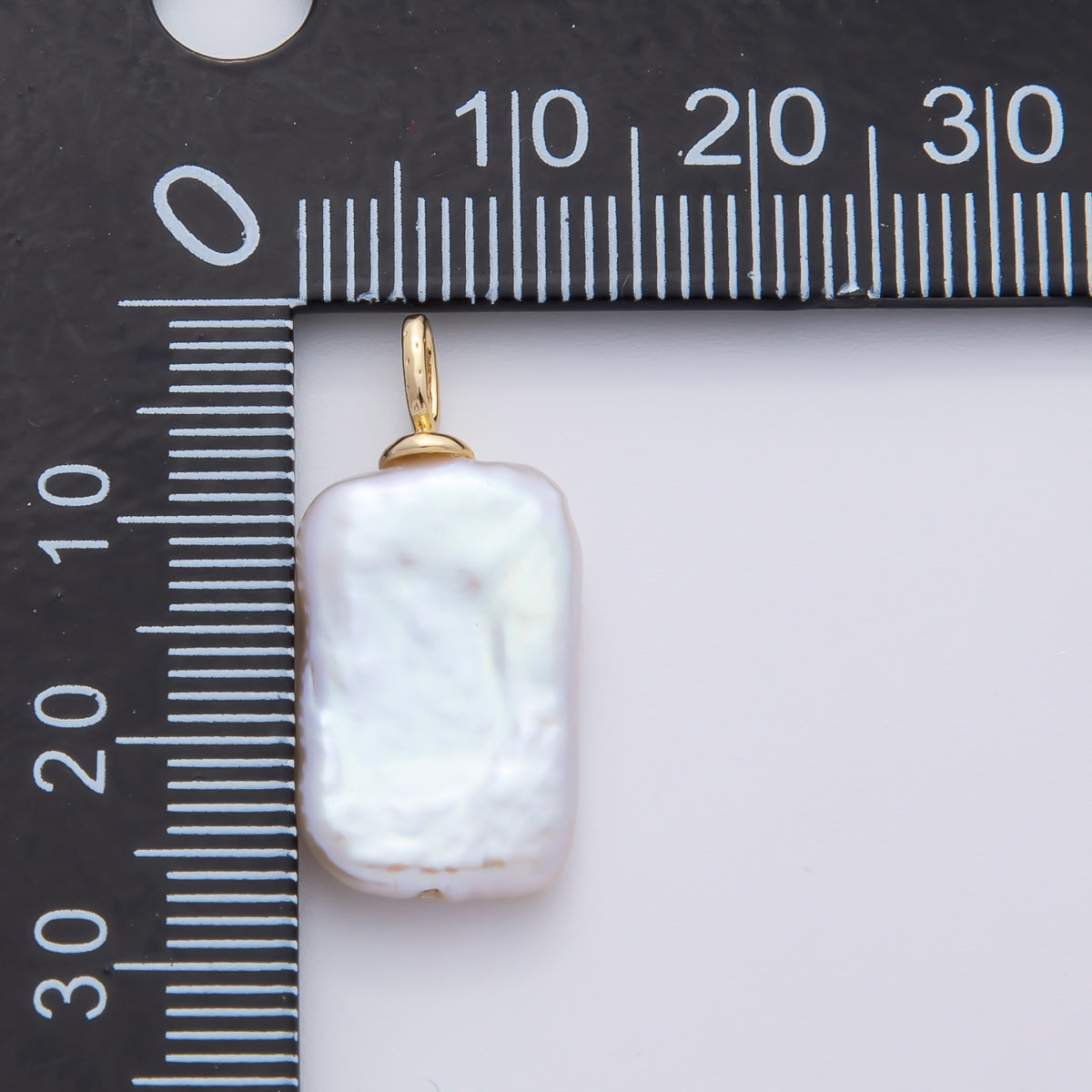 18K Gold Filled 29mm Freshwater Pearl Baroque Natural Form Drop Charm | AF635