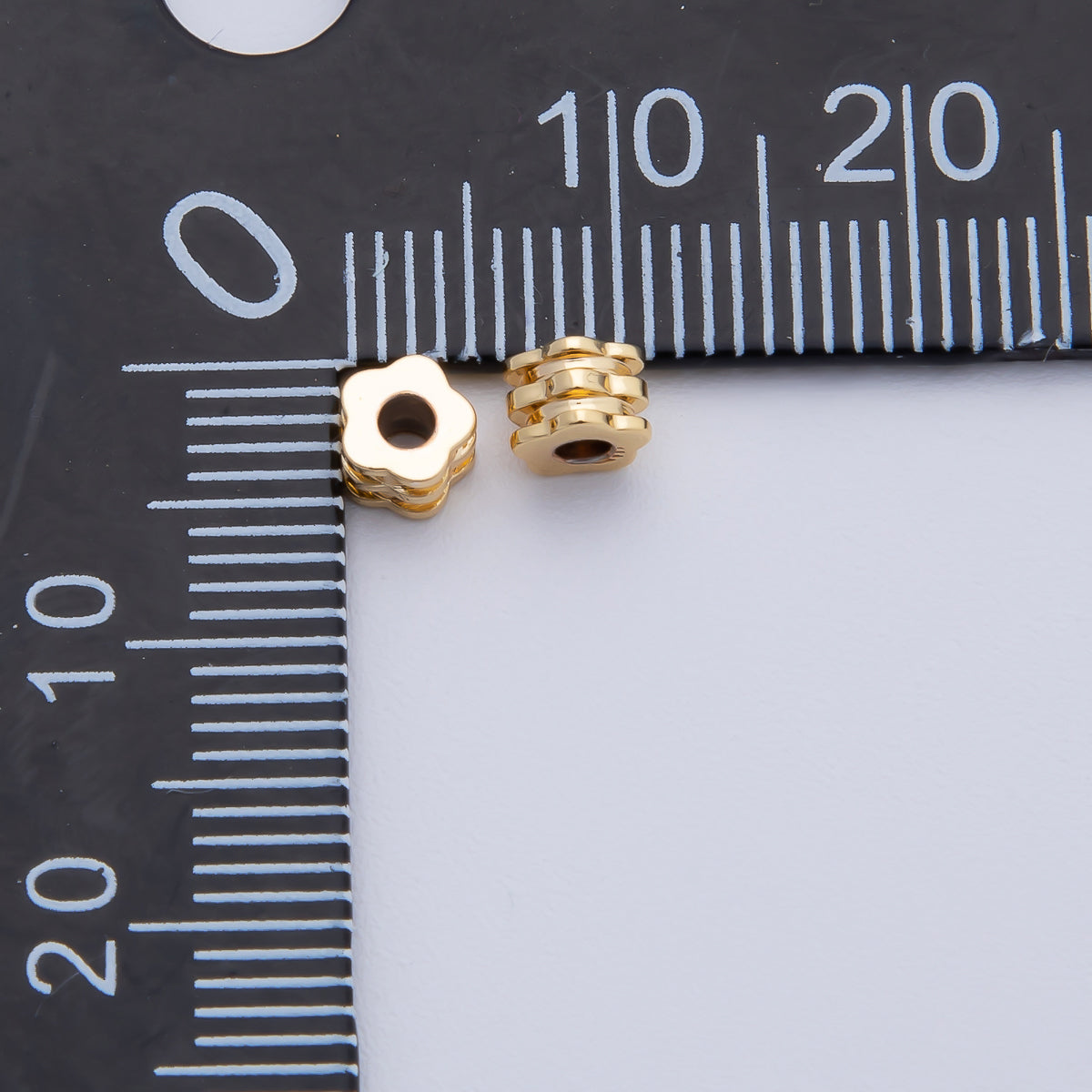 18K Gold Filled 8mm Textured Flower Spacer Bead Set by 10  | B303