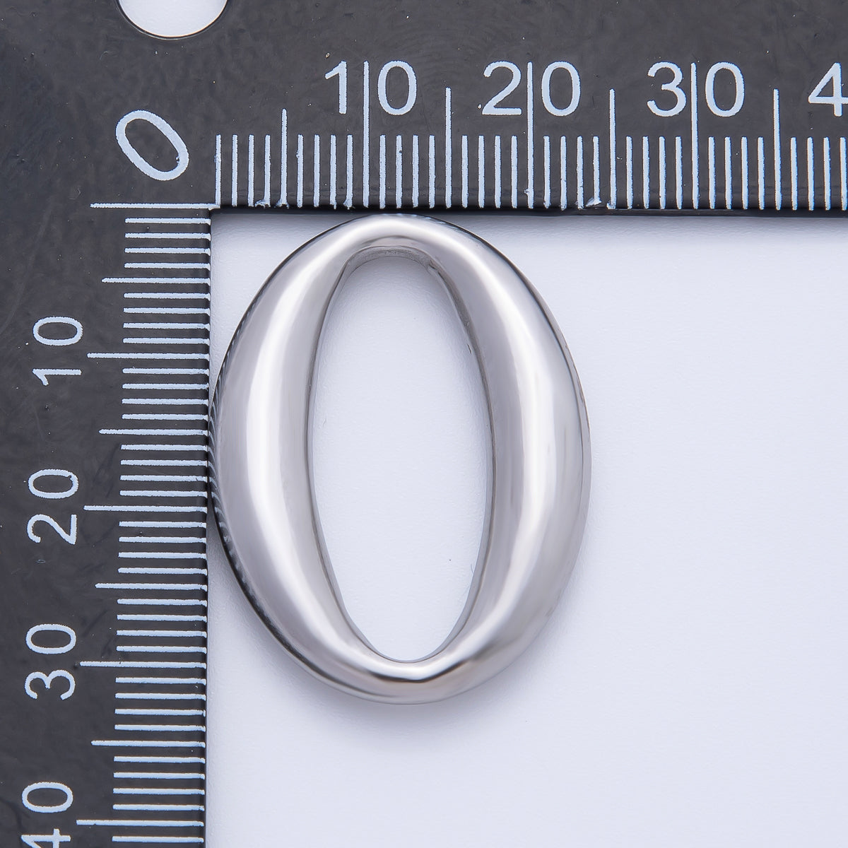 18K Gold Plated 32mm "0" Zero Number Oval Finding in Gold & Silver | Z1438