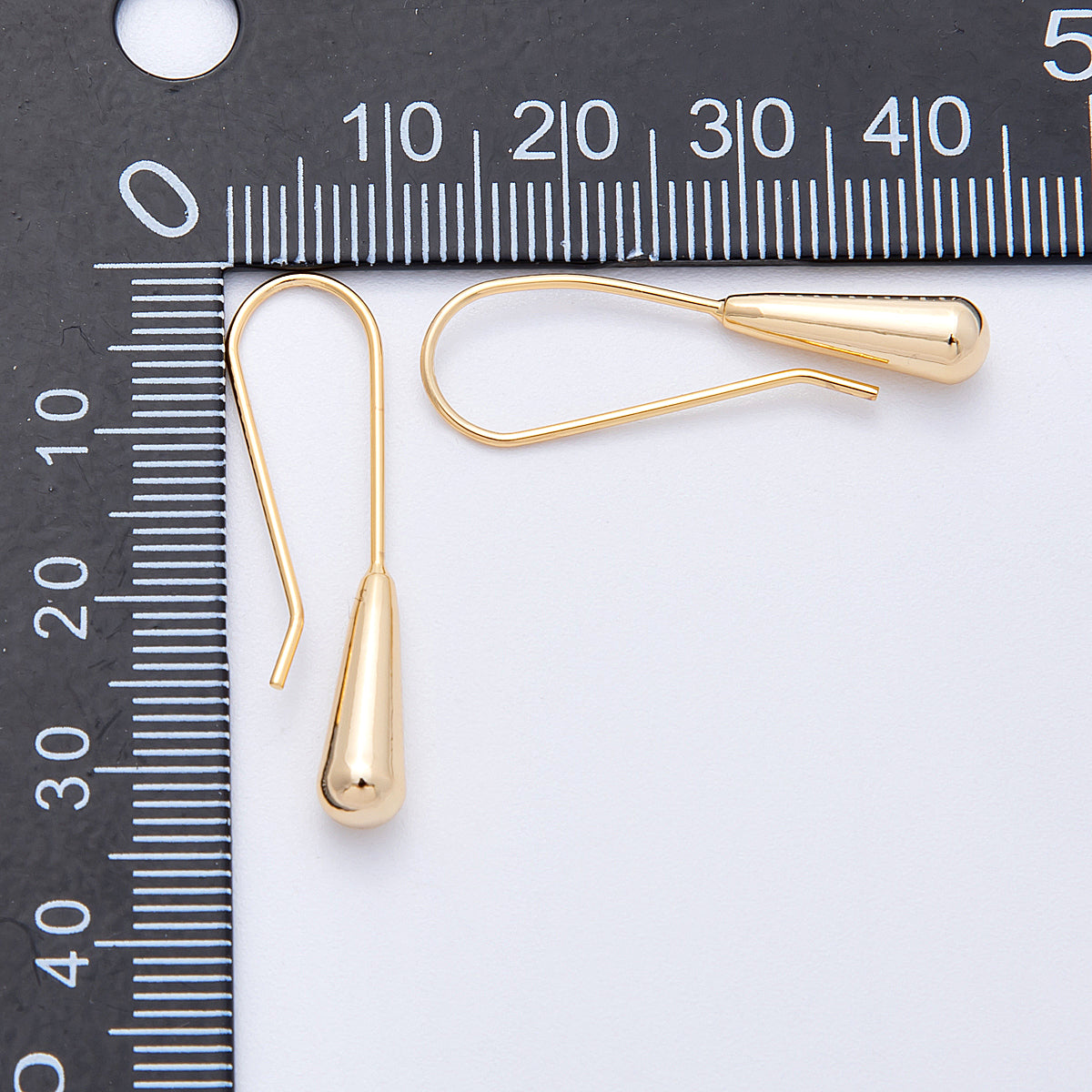 18K Gold Filled 32mm Minimalist Teardrop Fish Hook Drop Earrings | Earrings-00183
