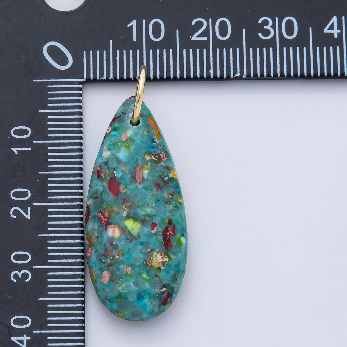 18K Gold Filled Boho Teardrop Stone Pendants Turquoise Dyed Gemstone Charms  AF1497
