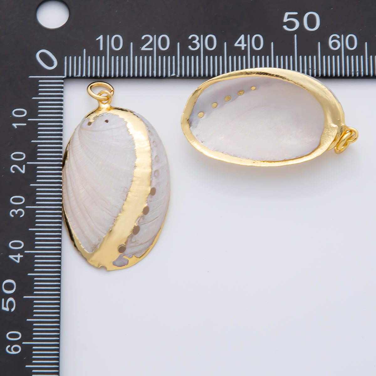 18K Gold Filled 37mm Chunky Shell Pearl Nautical Charm | AF1407