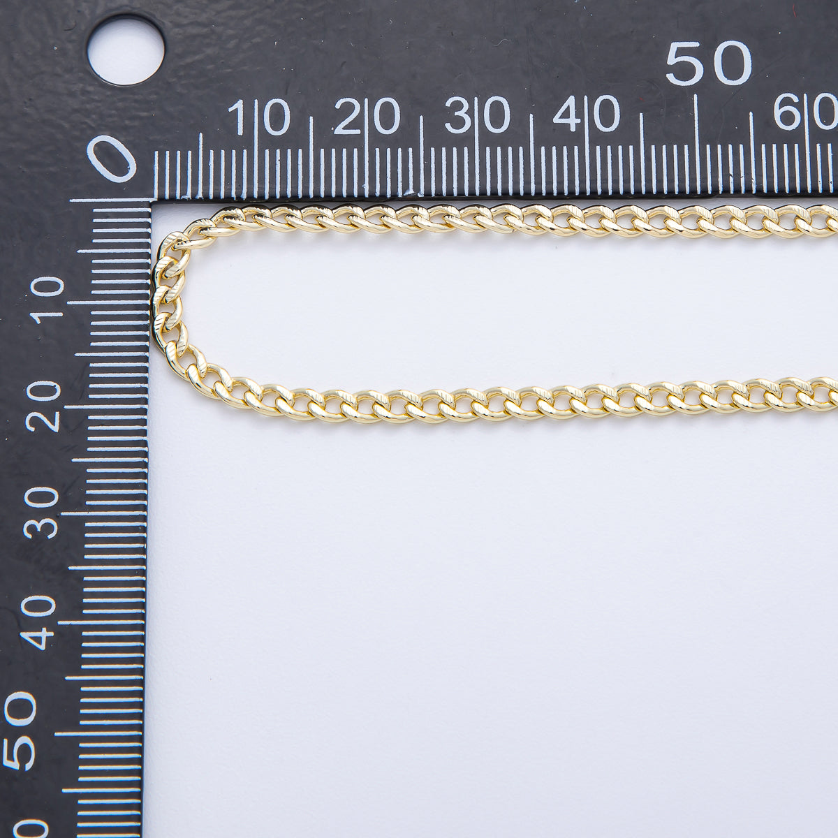 14K Gold Filled 4.3mm x 3mm Textured Curb Unfinished Chain by Yard | Roll-1824