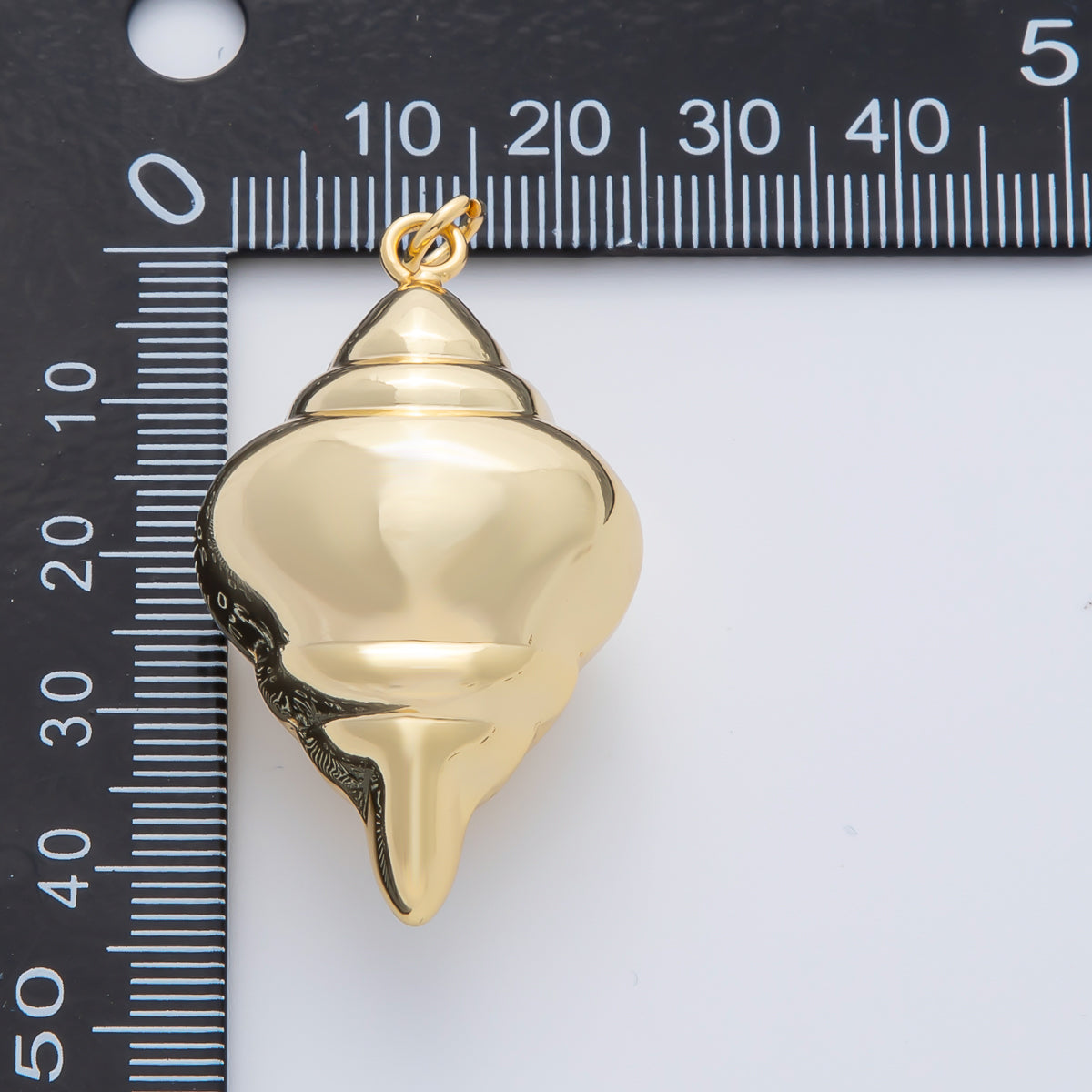 18K Gold Filled 44mm Big Sea Snail Shell Nautical Charm | AF1409