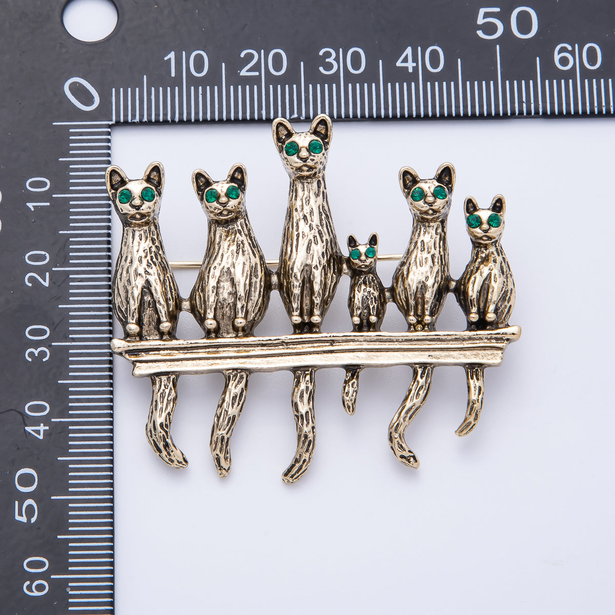 Vintage Gold 45.5mm Cat Kitten Pet Animal Pin Brooch | BH-063