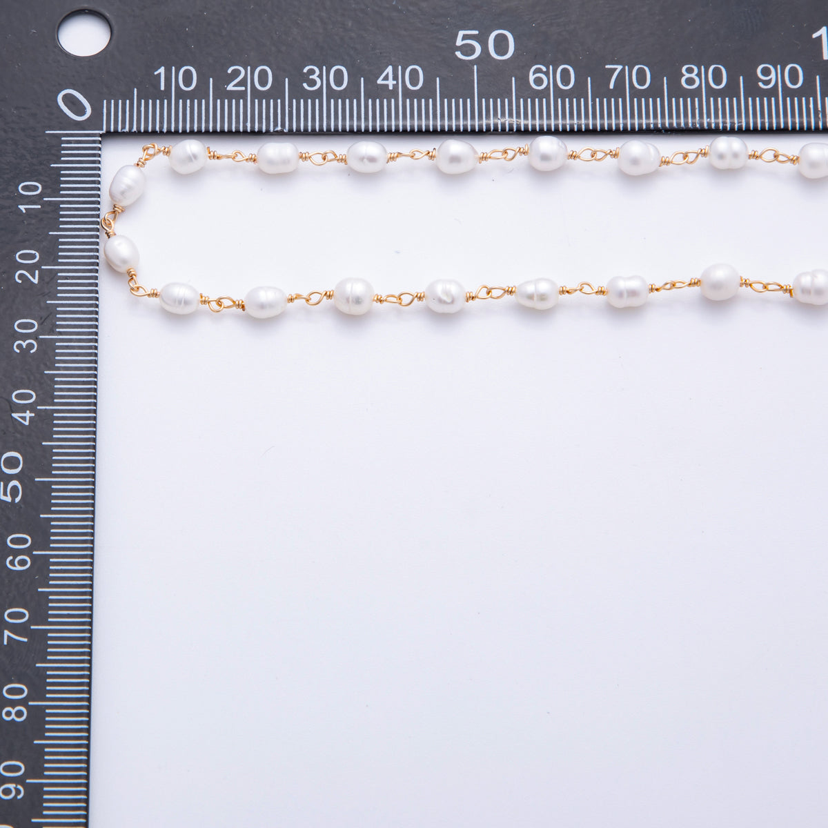 18K Gold Filled 4mm Unfinished Potato Pearl Rosary Chain by Yard | ROLL-1705