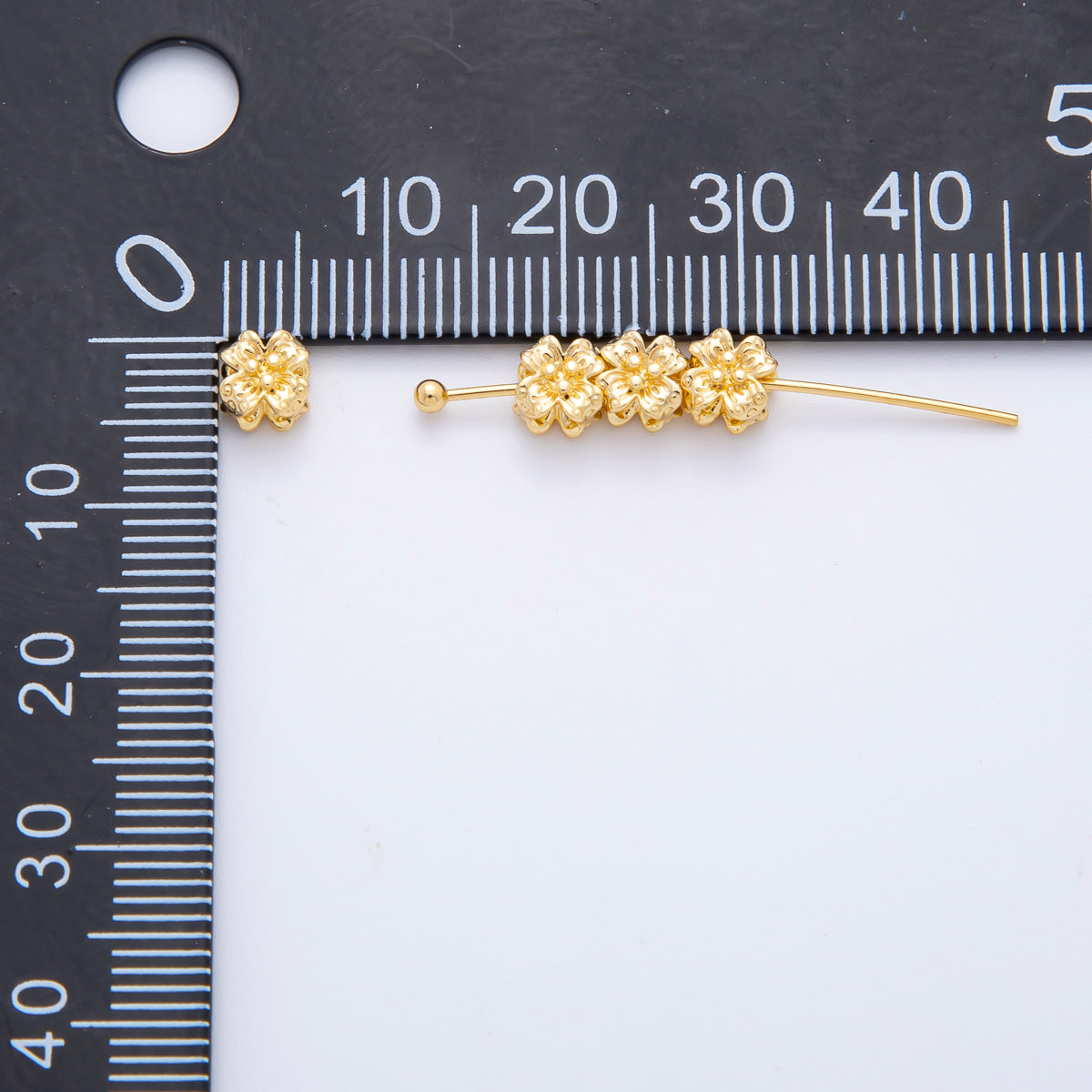 10pcs 18K Gold Filled 5mm Tiny Floral Flower Bead Spacer | AF-A1080