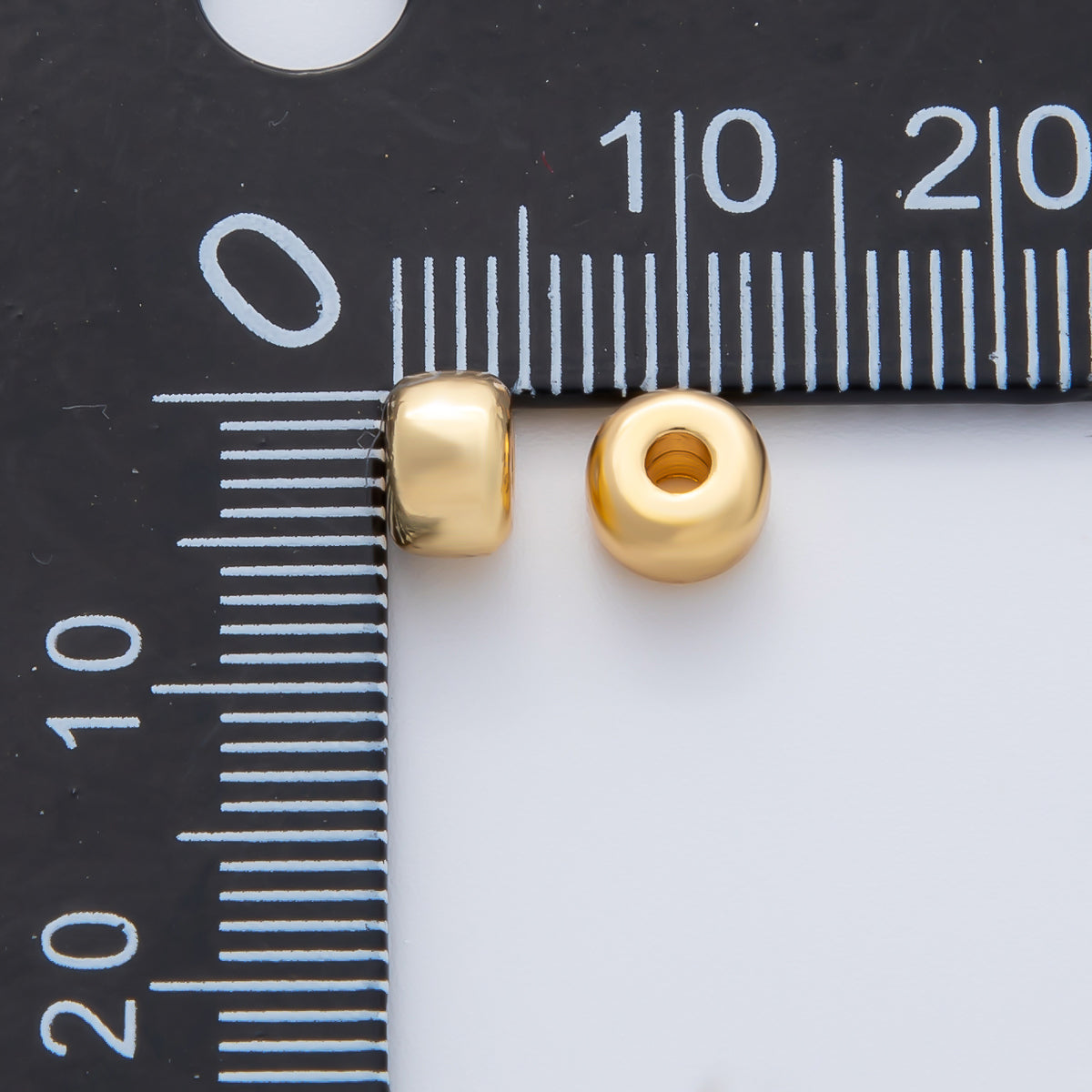 18K Gold Filled 6mm Minimalist Rondelle Spacer Bead | B538