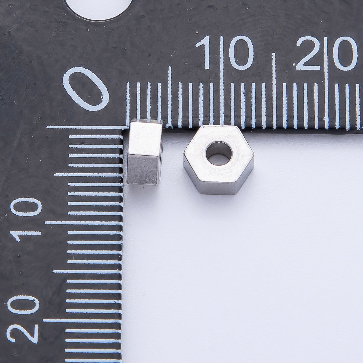 18K Gold Filled Alloy 6mm Tiny Hexagon Spacer Bead in Gold & Silver | B113