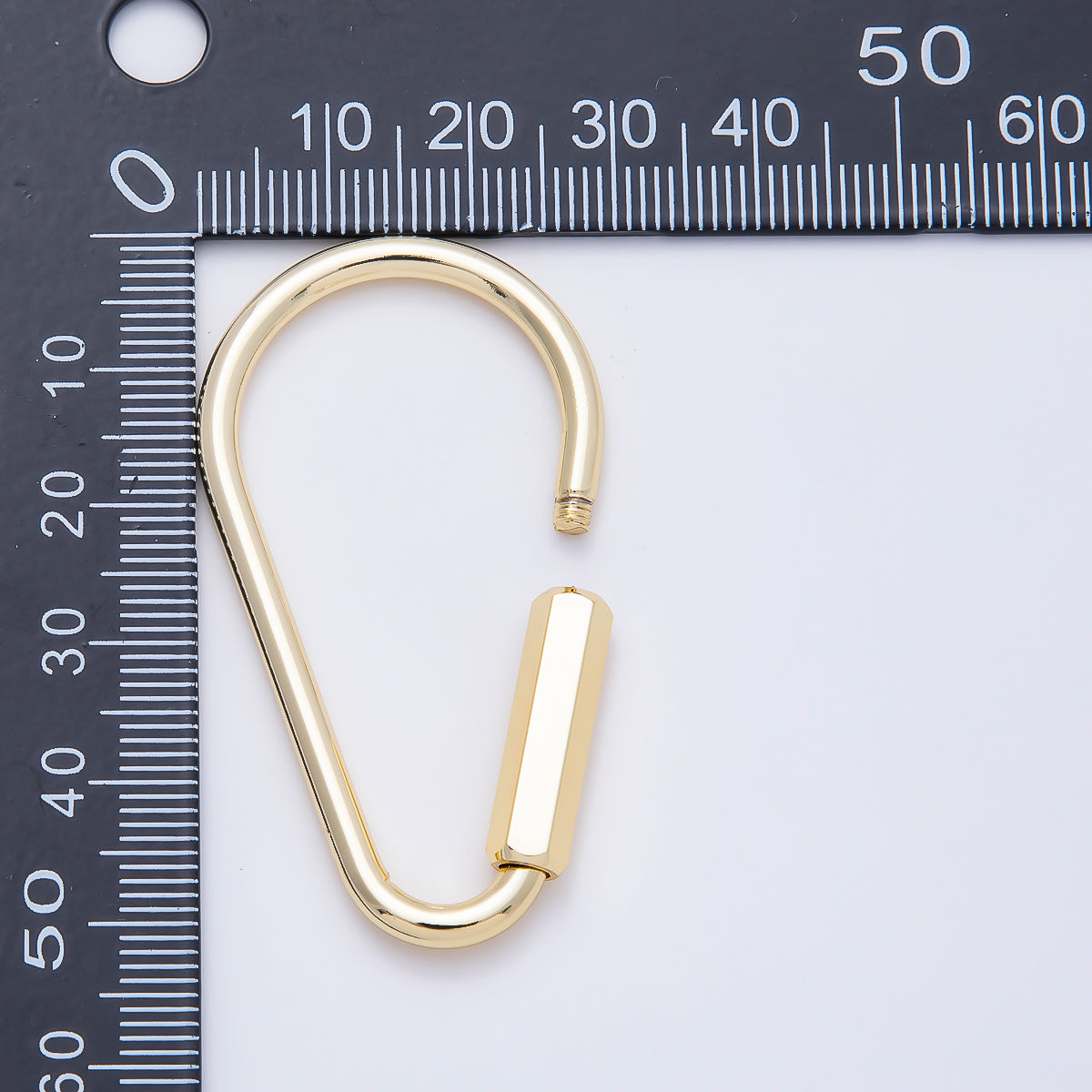16K Gold Filled 50mm Minimalist Triangle Carabiner Enhancer Bag Charm Keychain | Findings-00483