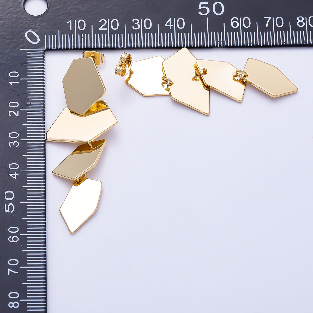 16K Gold Filled 54mm Asymmetric Polygon Statement Drop Earrings | Earrings-00824