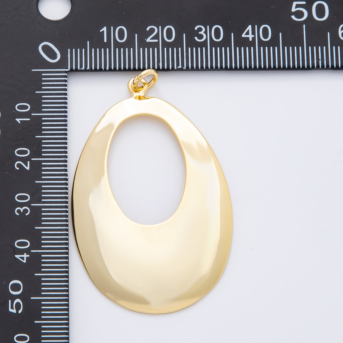 18K Gold Filled 55mm Geometric Oval Oblong Charm | N-A1514