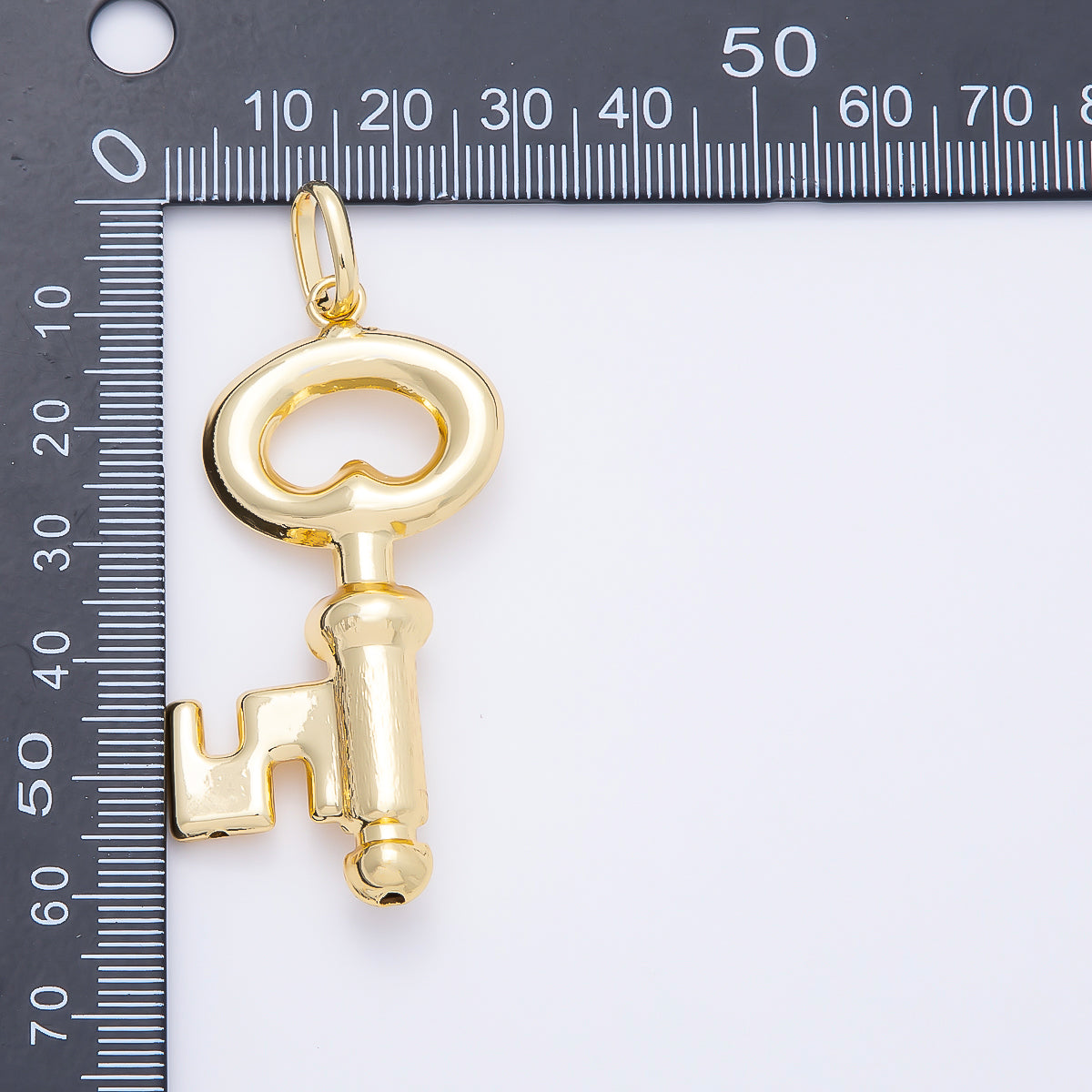 16K Gold Filled 55mm Minimalist Key Lock Pendant | Charms-01198