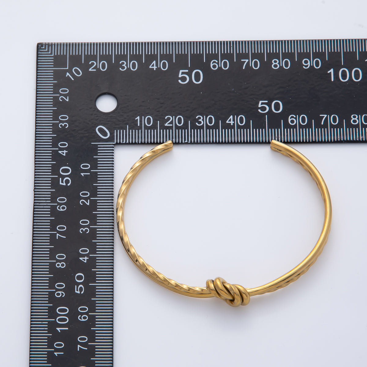 Stainless Steel Knot Twisted Double Band Cuff Bracelet in Gold & Mixed Metal | WA-1218 WA-1225