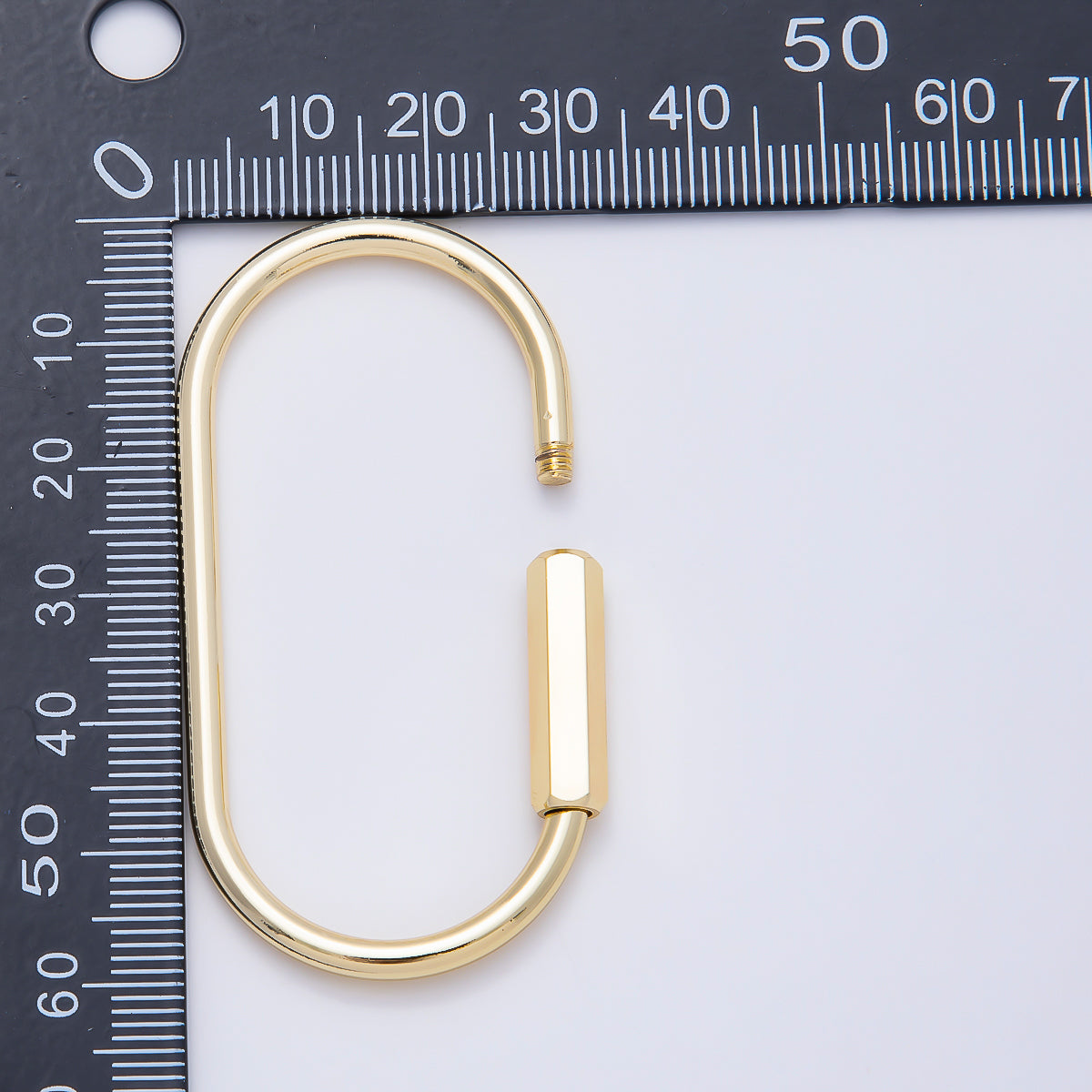 16K Gold Filled 60mm Minimalist Carabiner Enhancer Bag Charm Keychain Findings | Findings-00481