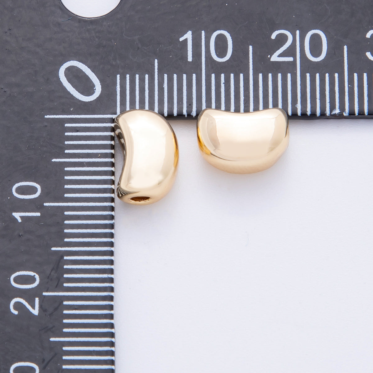 18K Gold Filled 6.6mm Bean Curved Minimalist Bead | AF1049