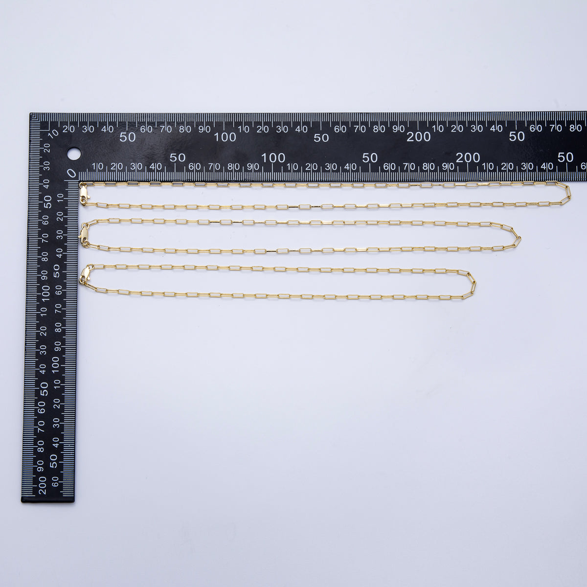 16K Gold Filled Minimalist Paperclip Chain 16.34 Inch Choker Necklace | WA-04152