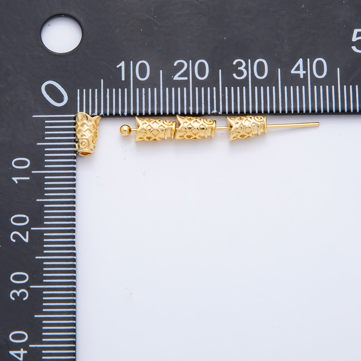 10pcs 18K Gold Filled 7mm Tiny Fish Head Animals Bead Spacer | AF-A1083