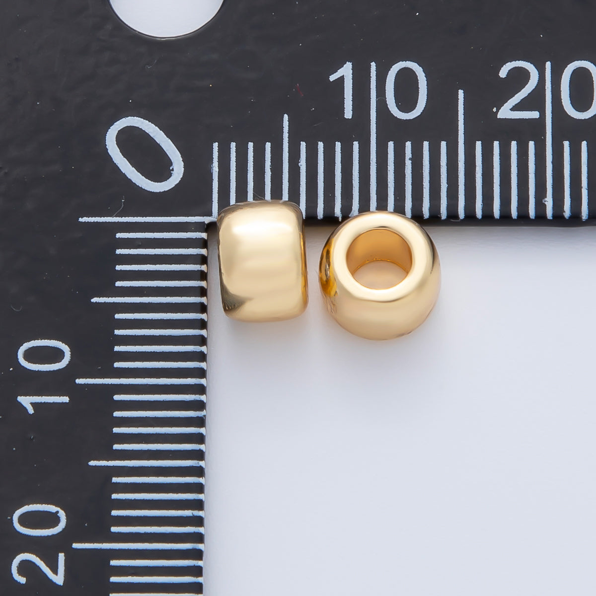 18K Gold Filled 7mm Minimalist Rondelle Spacer Bead | B536