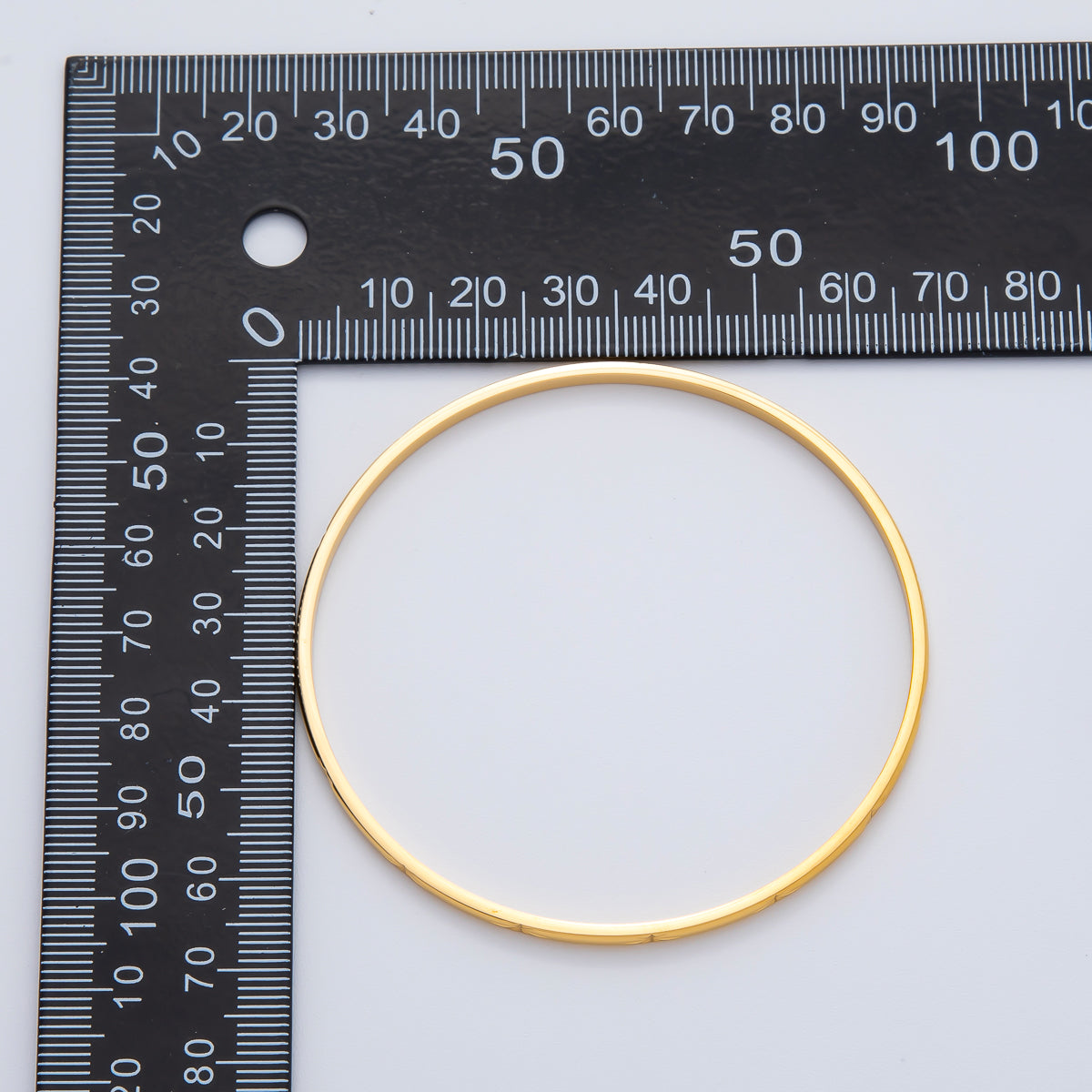 18K Gold Filled Minimalist North Star Imprint Bangle Bracelet | WA-1412