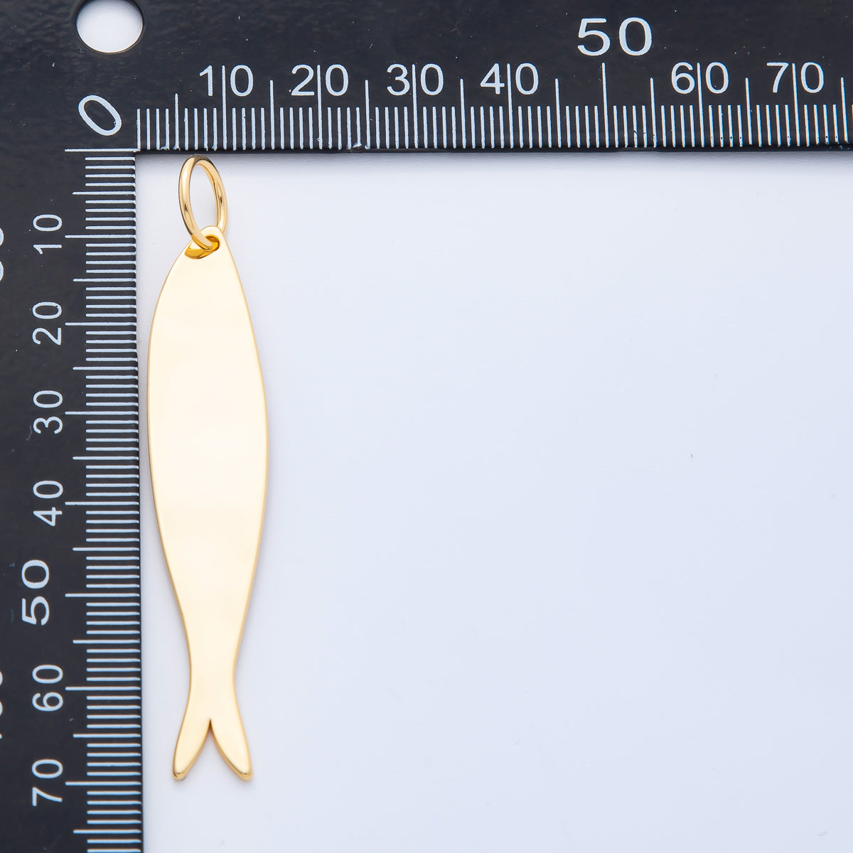 18K Gold Filled 67mm Minimalist Under the Sea Long Fish Charm | N-A1347