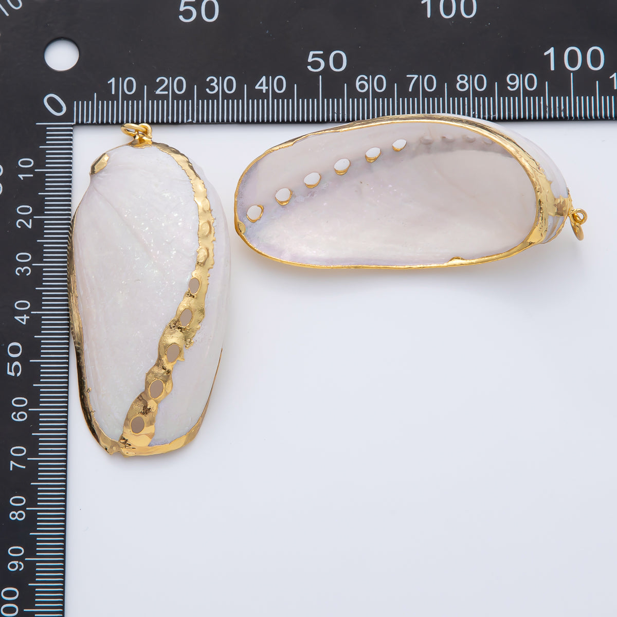 18K Gold Filled 68mm Huge Shell Pearl Nautical Charm | AF1406