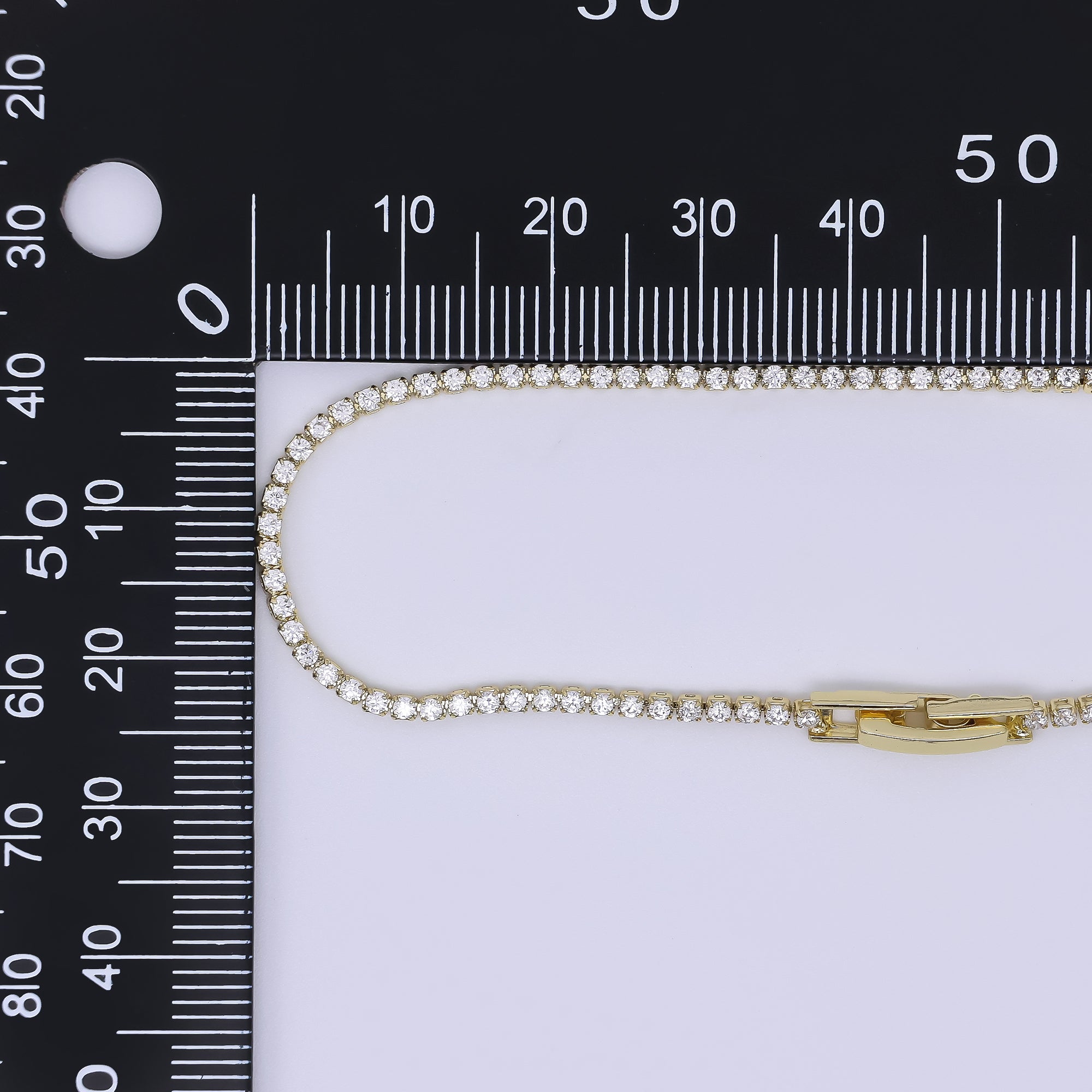 24K Gold Filled 1.6mm Clear Round CZ Classic 7 Inches Tennis Bracelet | WA-3821