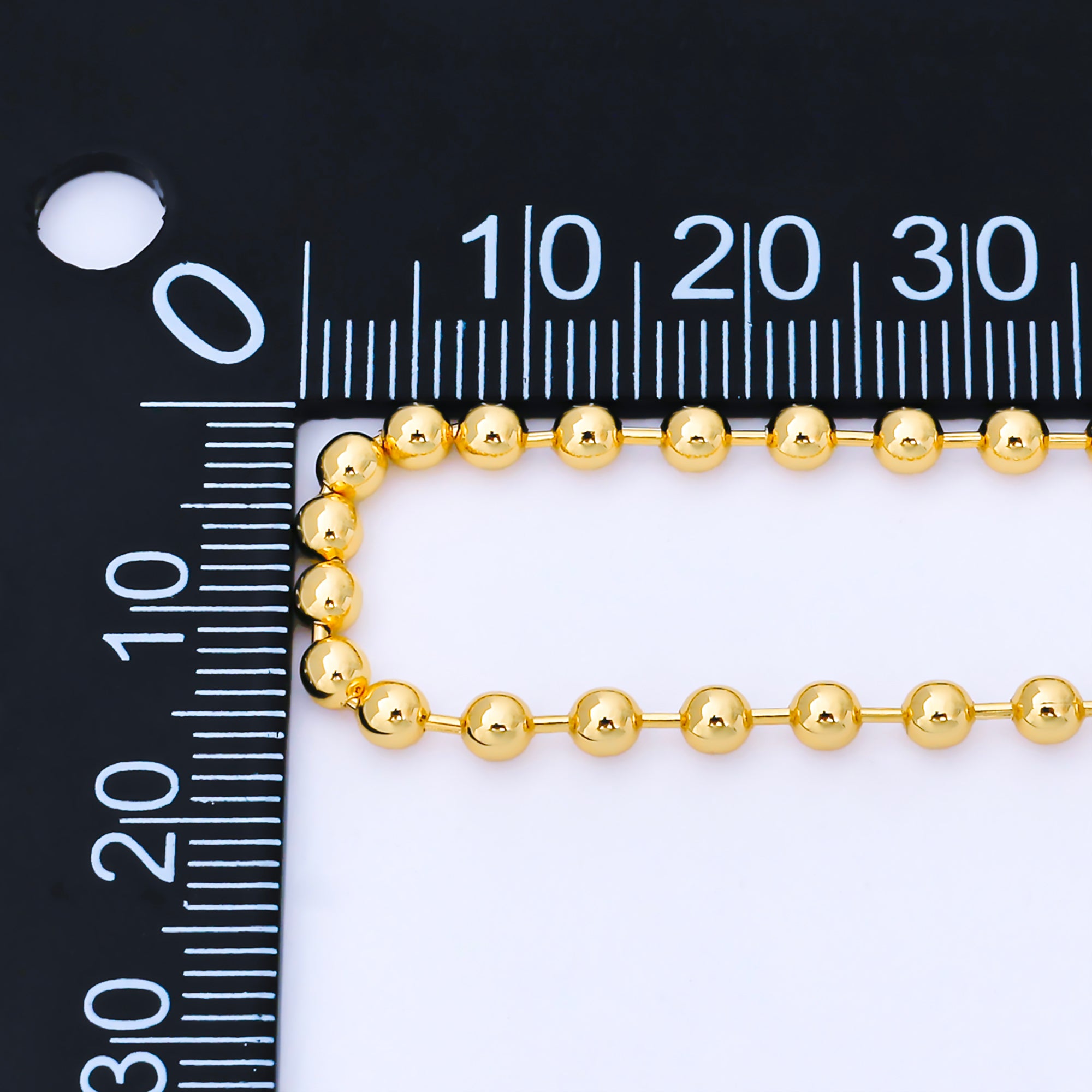 24K Gold Filled Minimalist Round Ball Link Beaded Chain 7 Inch Bracelet | WA-1693
